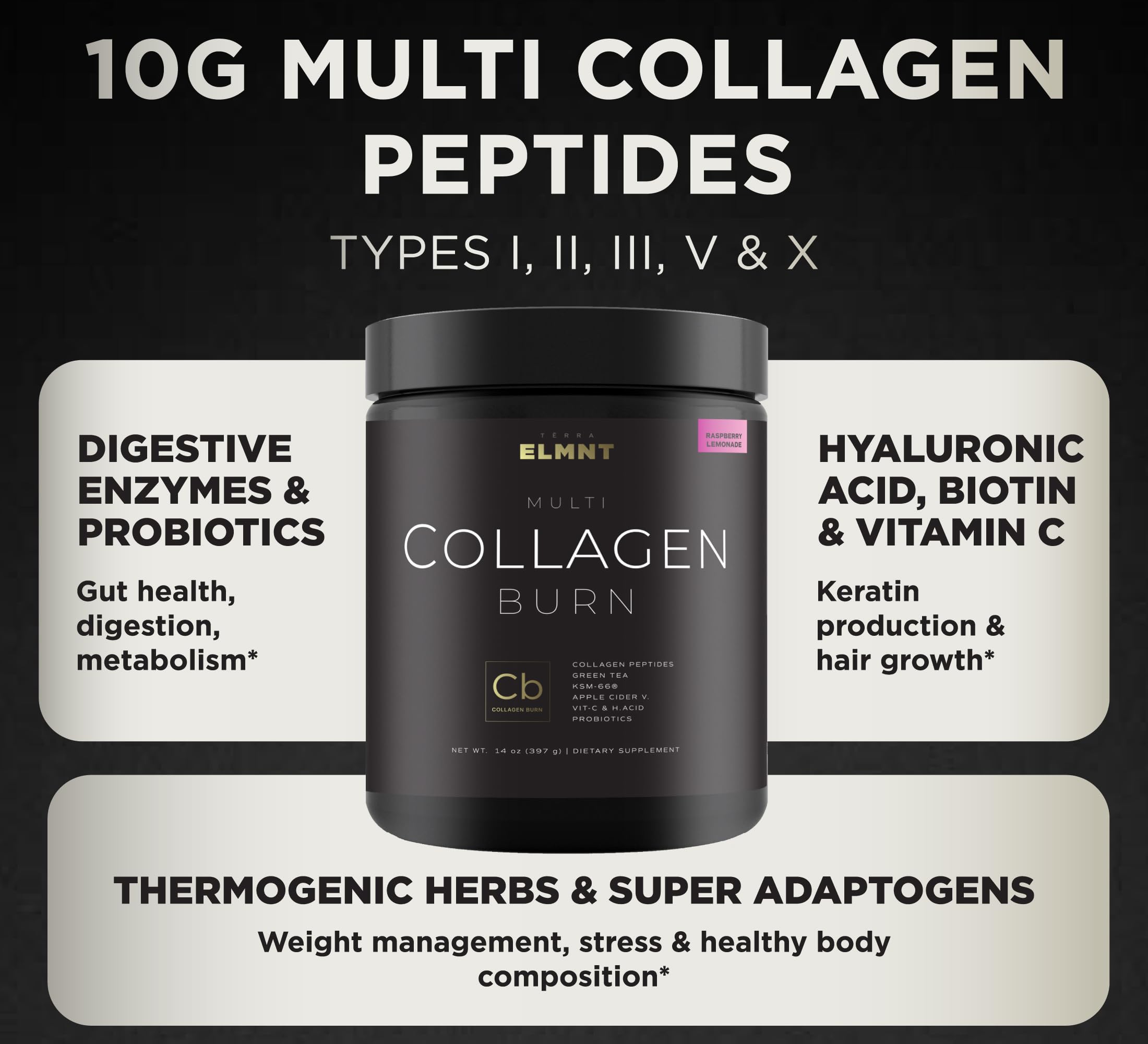 Super Collagen Burn - Premium Multi Collagen Powder for Women Weight Loss & Beauty TERRA ELMNT buy supplements canada