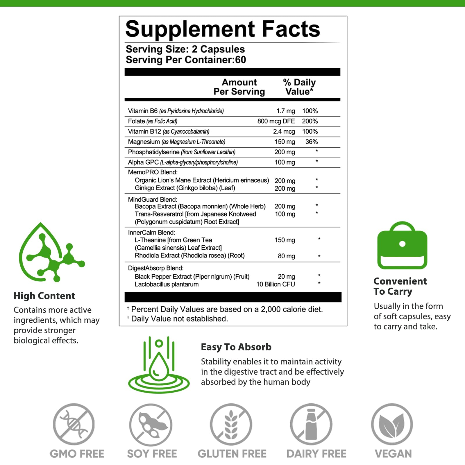 Nootropic Brain Supplement for Memory & Focus Support – Advanced Cognitive Formula for Mental Clarity & Mood Balance with Bacopa Monnieri, Lion's Mane, Alpha GPC & Omega-3 – 120 Capsules CelluTech buy supplements canada
