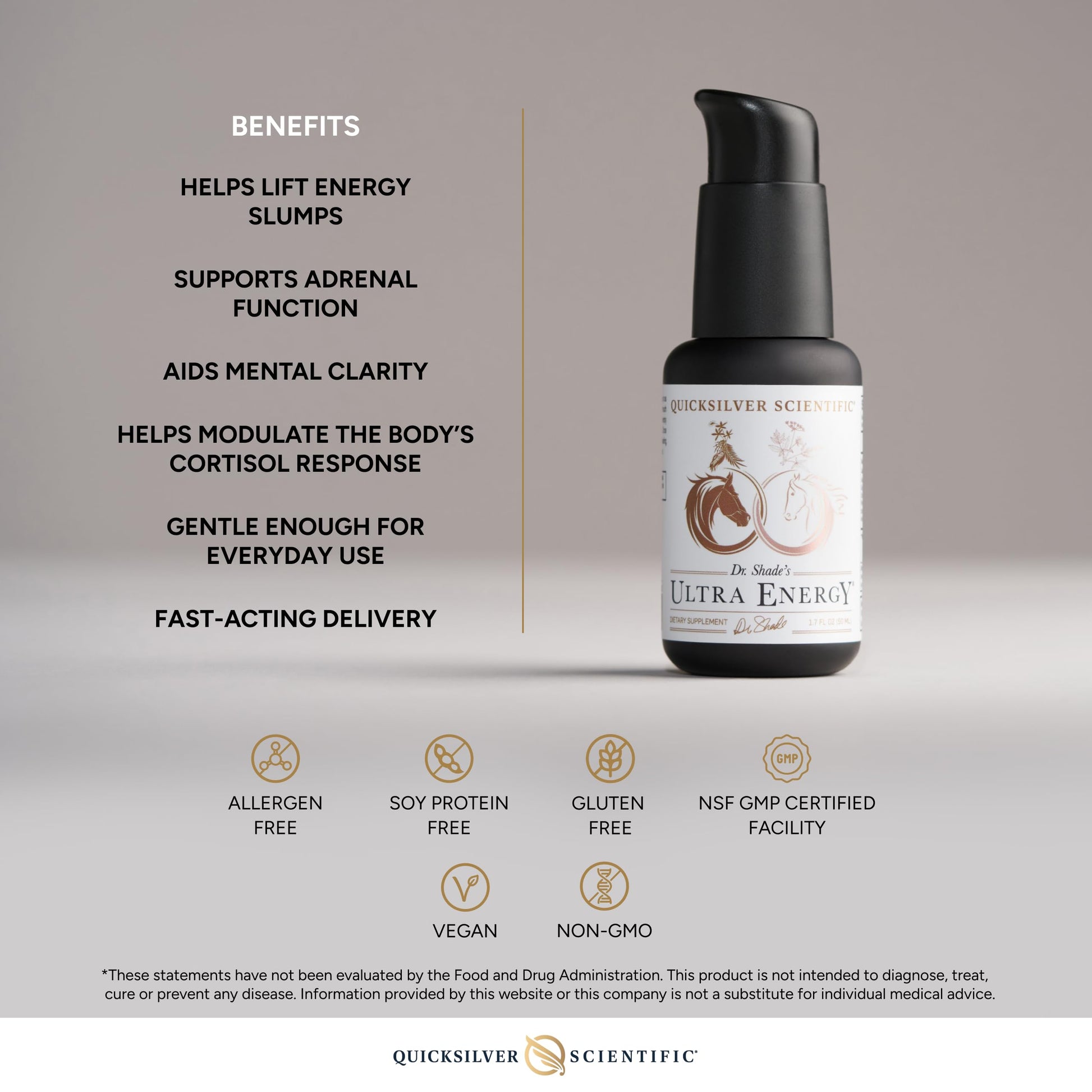 Quicksilver Scientific Dr. Shade's Ultra Energy - Liposomal Adaptogenic Adrenal, Cognitive Support Supplement with Rhodiola, Reishi, Ashwagandha for Women + Men (1.7 fl oz / 50ml) Quicksilver Scientific buy supplements canada