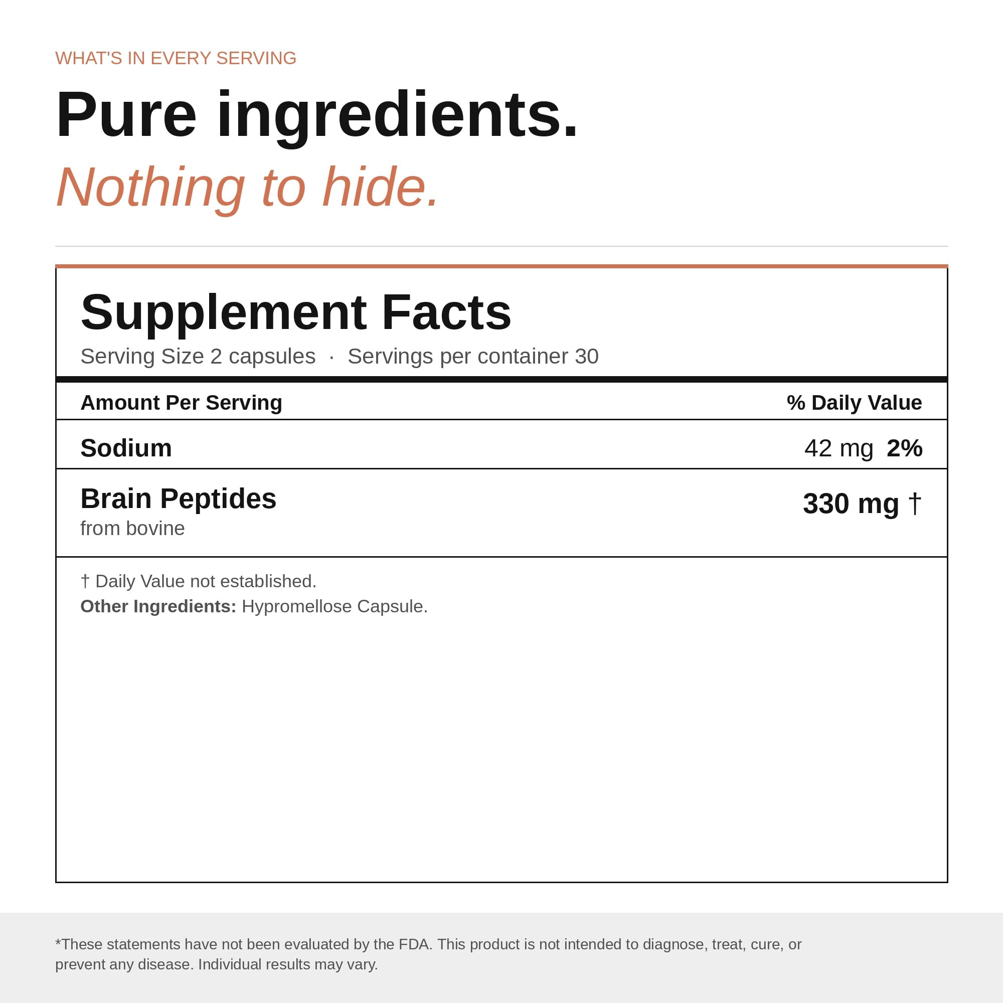 Nootropic Brain Supplement – Grass-Fed Bovine Brain Peptides for Focus, Memory & Mental Clarity – Ancestral Cognitive Support – Argentine Pasture-Raised, Non-GMO – 60 Capsules VILLAR BIOTECH buy supplements canada