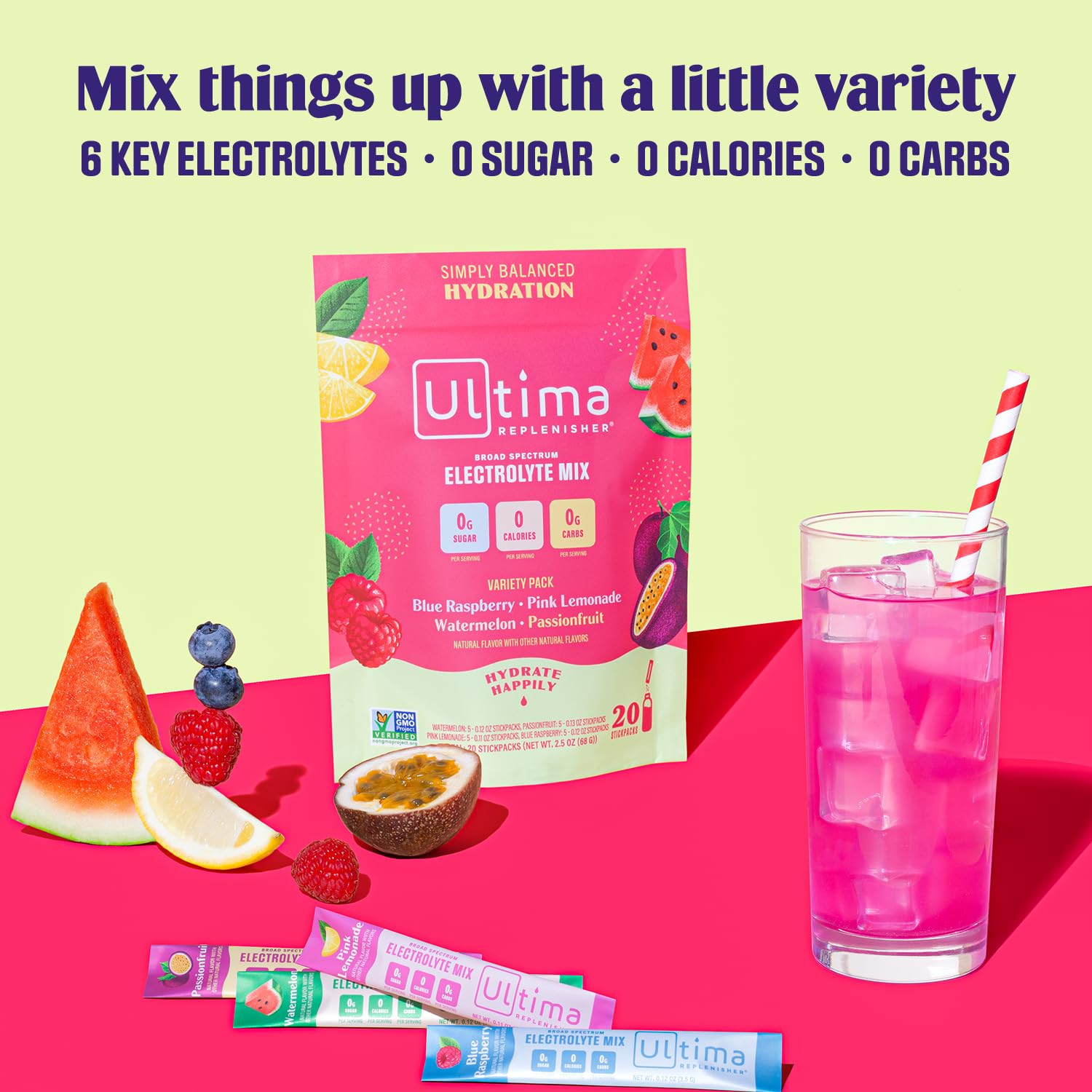 Ultima Replenisher Daily Electrolyte Drink Mix – Tropical Variety, 20 Stickpacks – Hydration Ultima Replenisher buy supplements canada