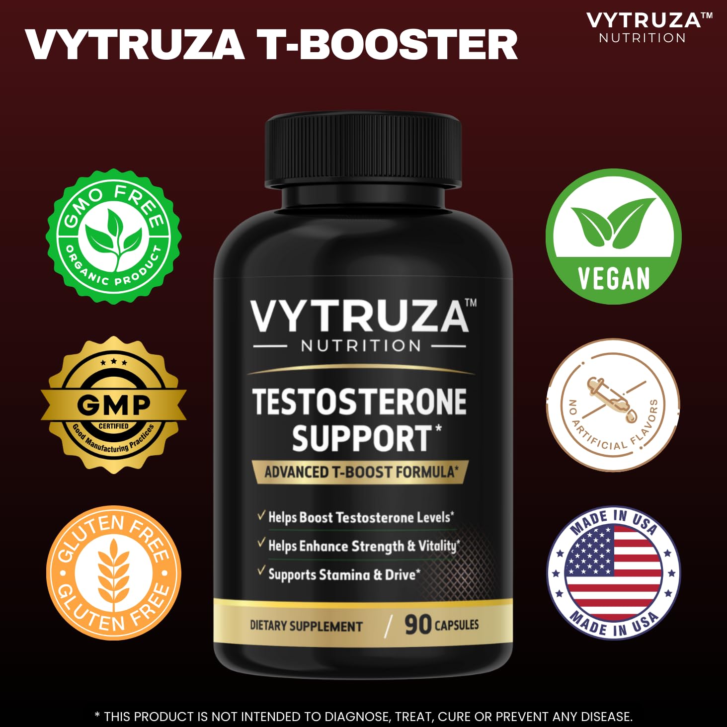 VYTRUZA Nutrition Advanced T-Boost Formula Test Support Capsules, Premium Ingredients, Energy, Strength Support Supplement for Men, 90 Capsules VYTRUZA buy supplements canada