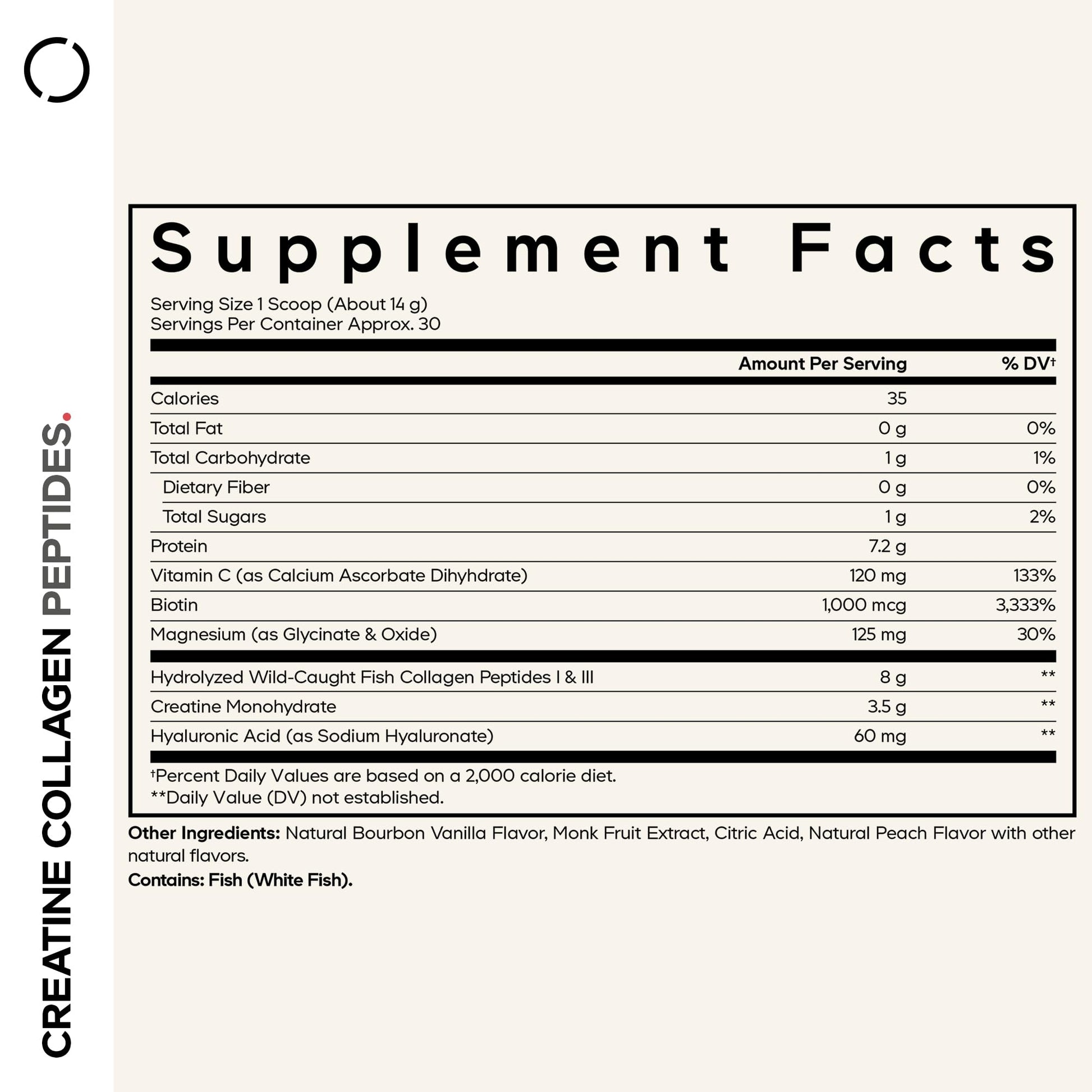 Codeage Creatine Collagen Peptides - Creatine Monohydrate Powder Supplement, Wild-Caught Marine Collagen, Biotin, Magnesium, Vitamin C, Hyaluronic Acid - Vanilla Flavored - Non-GMO - 15 Oz Codeage buy supplements canada