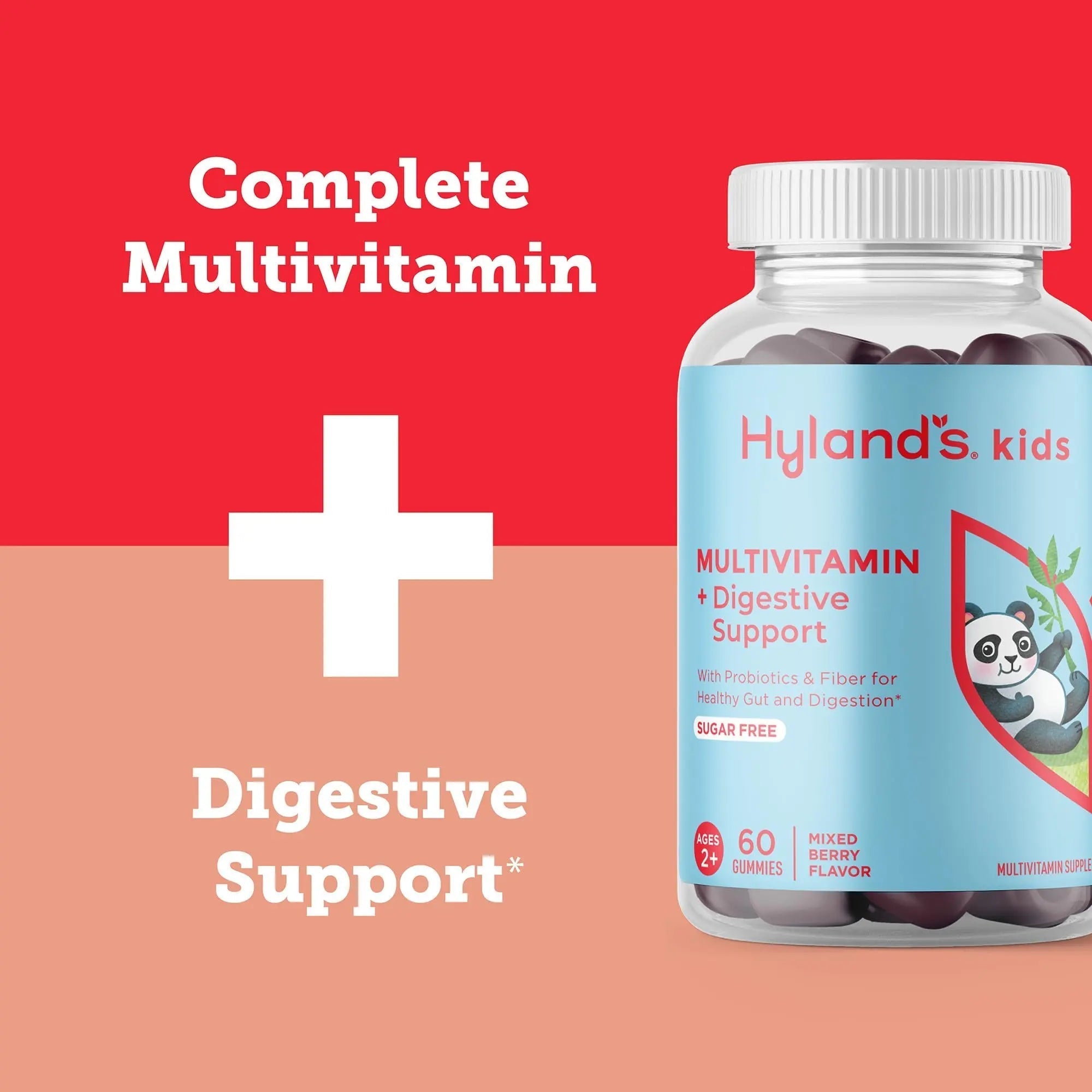 Hyland's Kids Multivitamin + Digestive Support Children's Supplement, Sugar Free Mixed Berry Flavored Gummies with Probiotics & Fiber, 60ct Bottle Hyland's buy supplements canada
