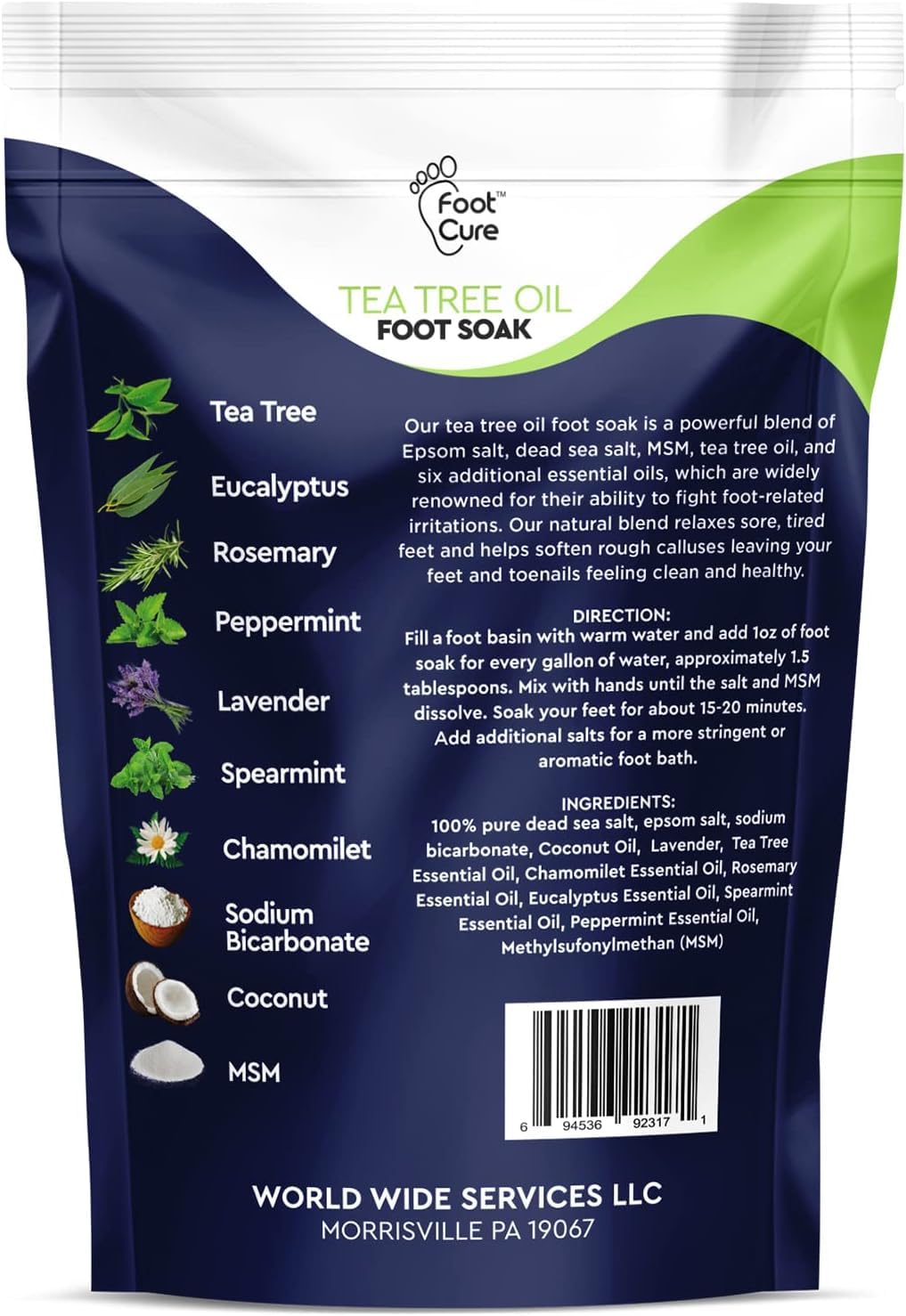 Tea Tree Oil & Citrus Detox Foot Soak with Epsom Salts - All Natural Salts for Post Workout FOOT CURE buy supplements canada