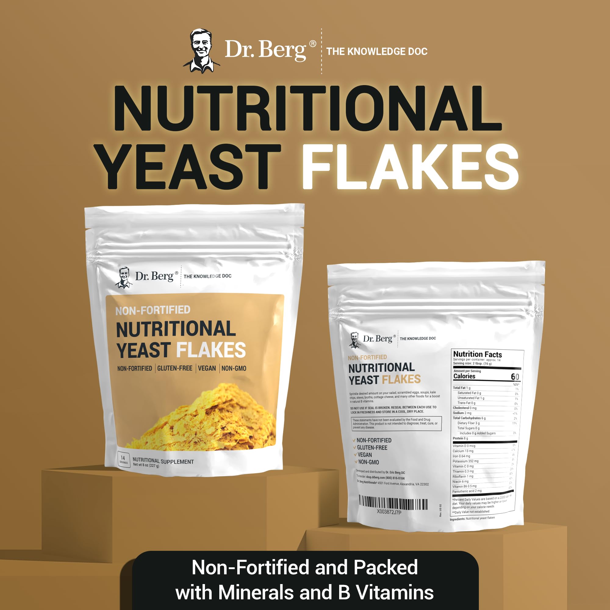 Dr. Berg Premium Nutritional Yeast Flakes - Delicious Non-Fortified Nutritional Yeast Dr. Berg Nutritionals buy supplements canada