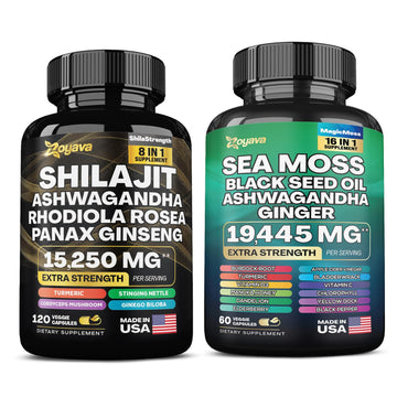 Zoyava Sea Moss Supreme16 Blend 19,445 MG and Shilajit 15,250 MG - Nature's Synergy Zoyava buy supplements canada