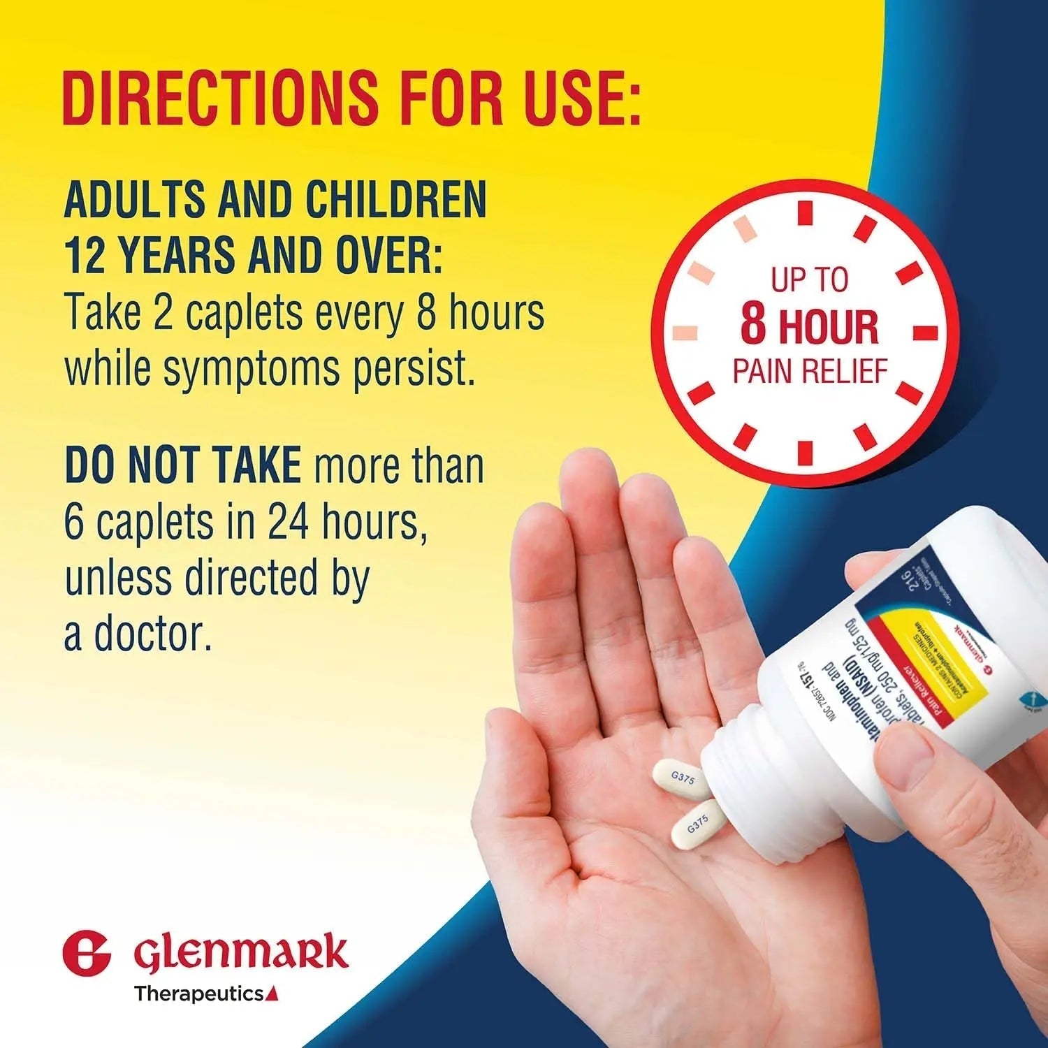 Dual Action Acetaminophen 250mg and Ibuprofen 125mg Caplets, Up to 8h of Pain Relief for Minor Aches and Pain, Headaches, Toothache, Backache, Menstrual Cramps, Minor Arthritis Pain, 216 Count Glenmark Therapeutics buy supplements canada