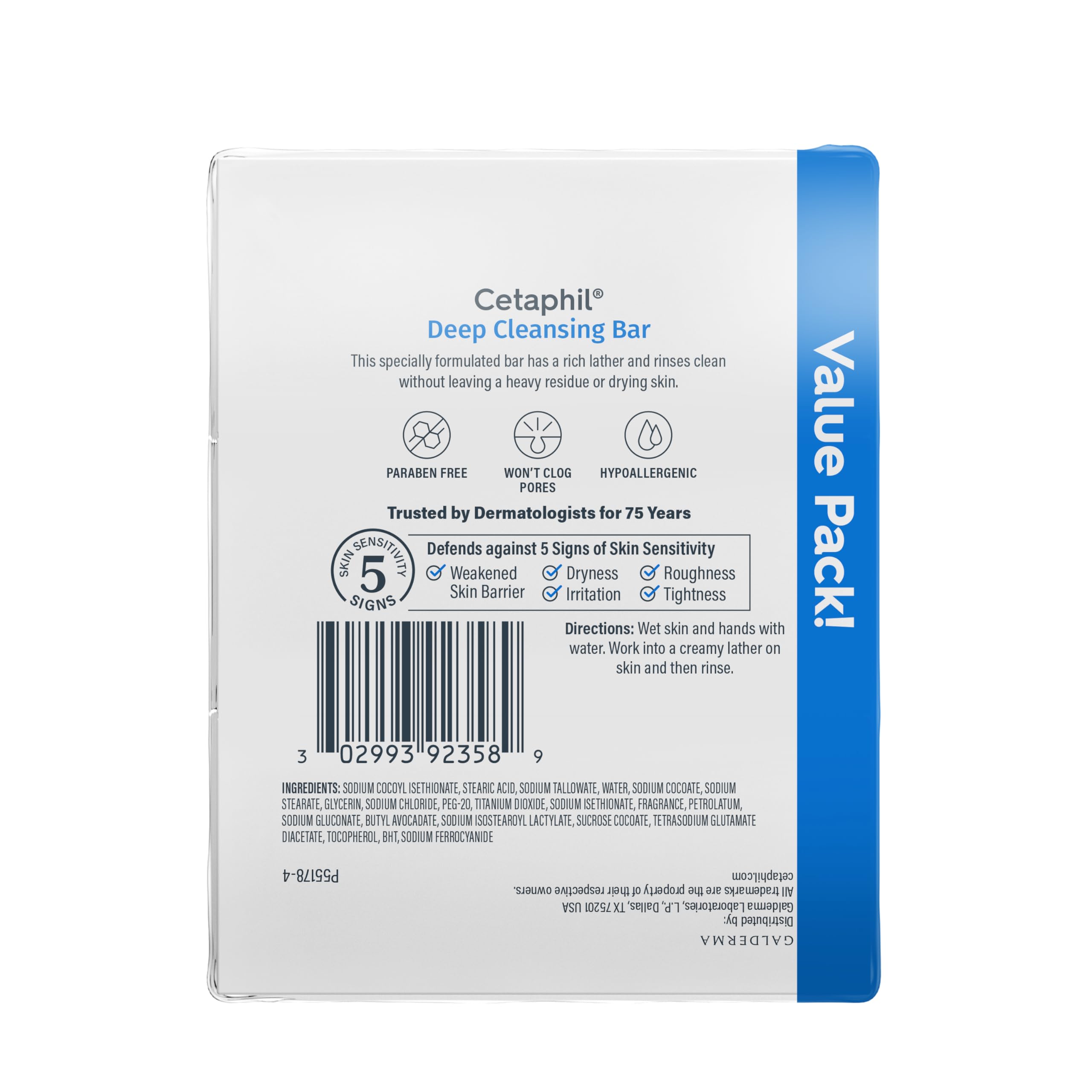 Cetaphil Bar Soap, Deep Cleansing Face and Body Bar, Pack of 3, For Dry to Normal, Sensitive Skin, Soap Free, Hypoallergenic, Paraben Free Cetaphil buy supplements canada