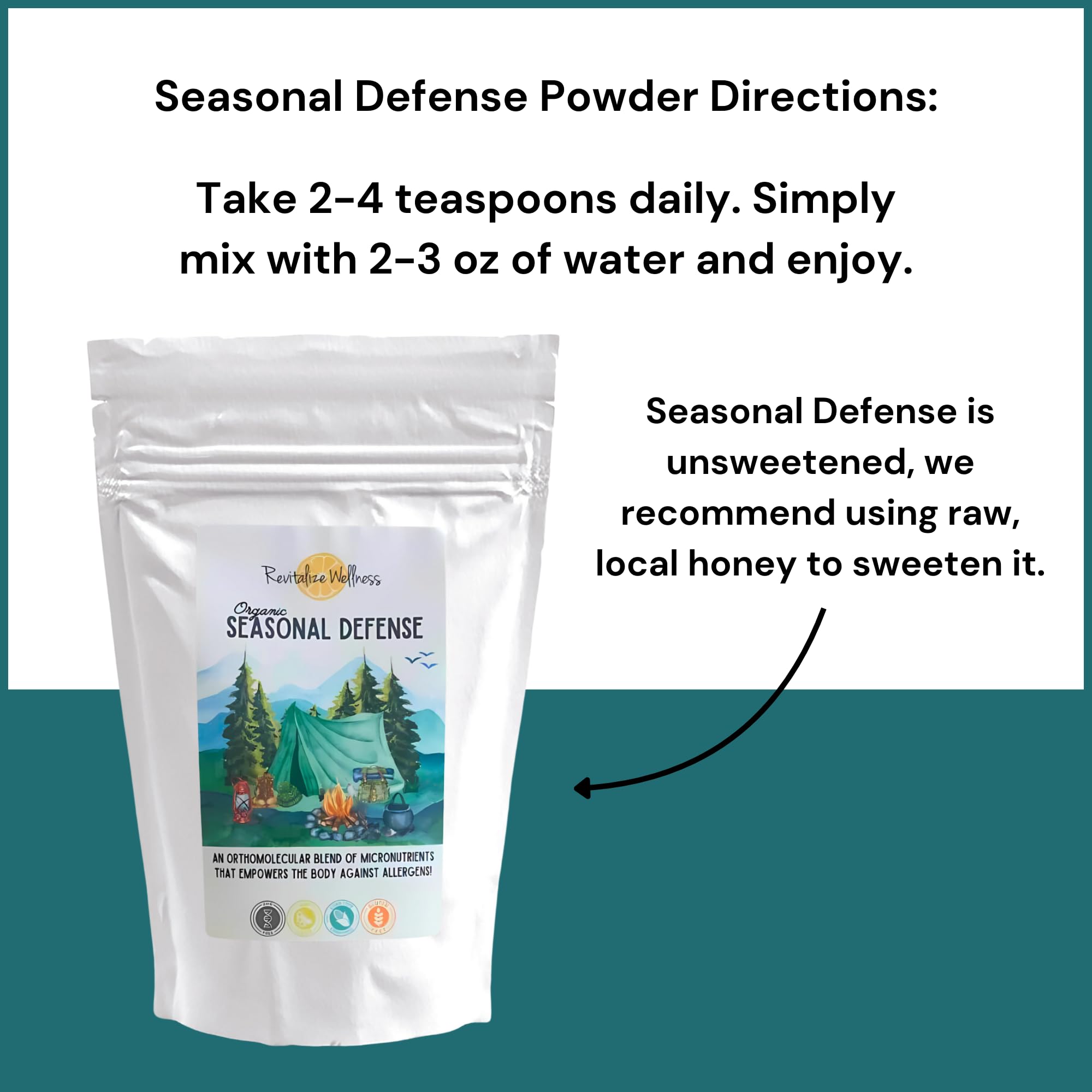 Revitalize Wellness Organic Seasonal Defense Powder Formerly Allergy Defense | Bromelain, Vitamin B3, Vitamin C, Quercetin, and NAC | No Sugar Added | Fruit Punch Flavor | 30 Servings Revitalize Wellness buy supplements canada