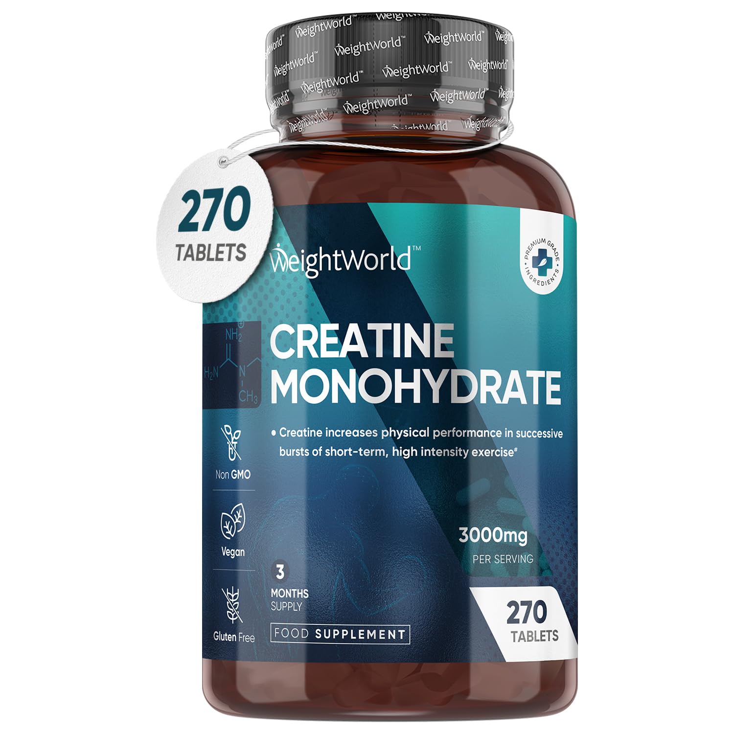 Creatine Monohydrate 3000mg - 270 Tablets - Gym Energy Supplement for Men & Women WeightWorld buy supplements canada