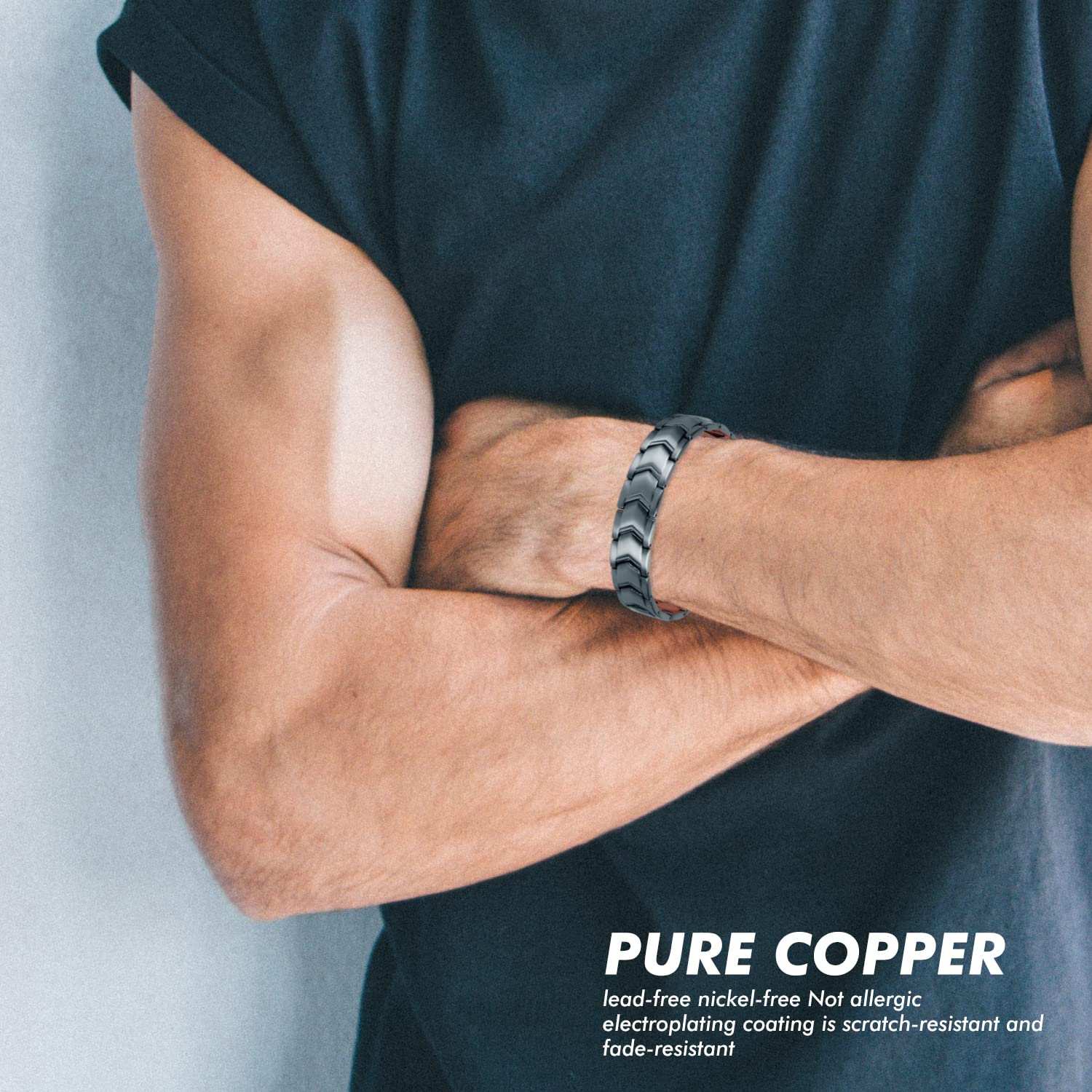 Auinz - Copper Bracelets for Men - 99.99% Solid Pure Copper Magnetic Bracelets Double-Row Auinz buy supplements canada