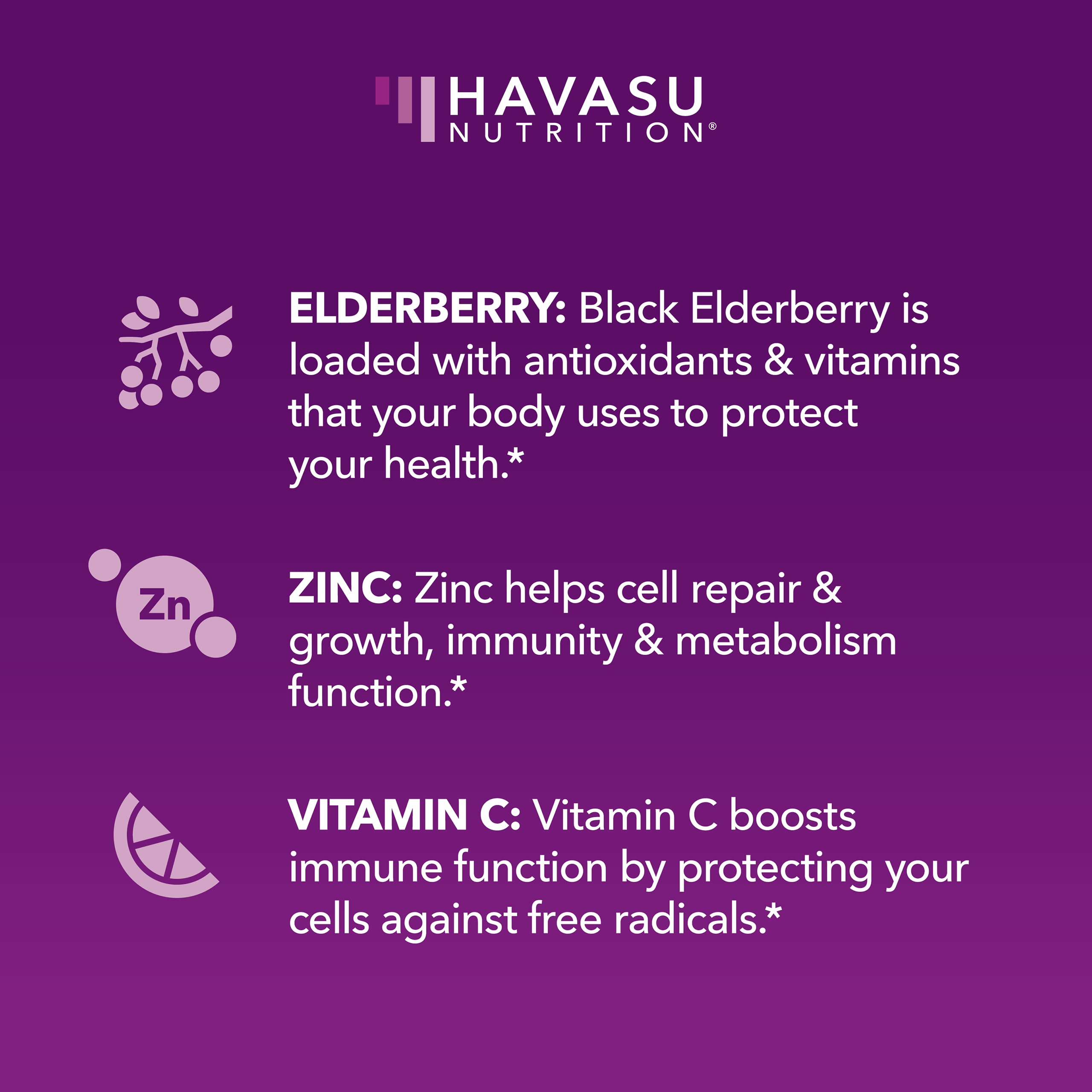 Sambucus Elderberry Gummies for Adults - Immune Support Supplement with Vitamin C and Zinc - Enhanced Formula for Daily Defense - 60 Count HAVASU NUTRITION buy supplements canada