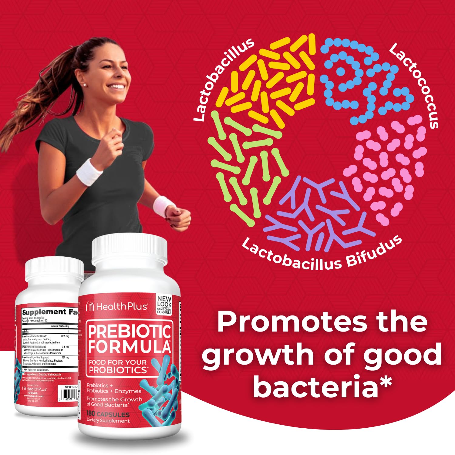 Health Plus Prebiotic Formula - Probiotics + Prebiotics + Digestive Enzymes - Gluten Free, Dairy Free, Natural Herbal Ingredients Health Plus buy supplements canada