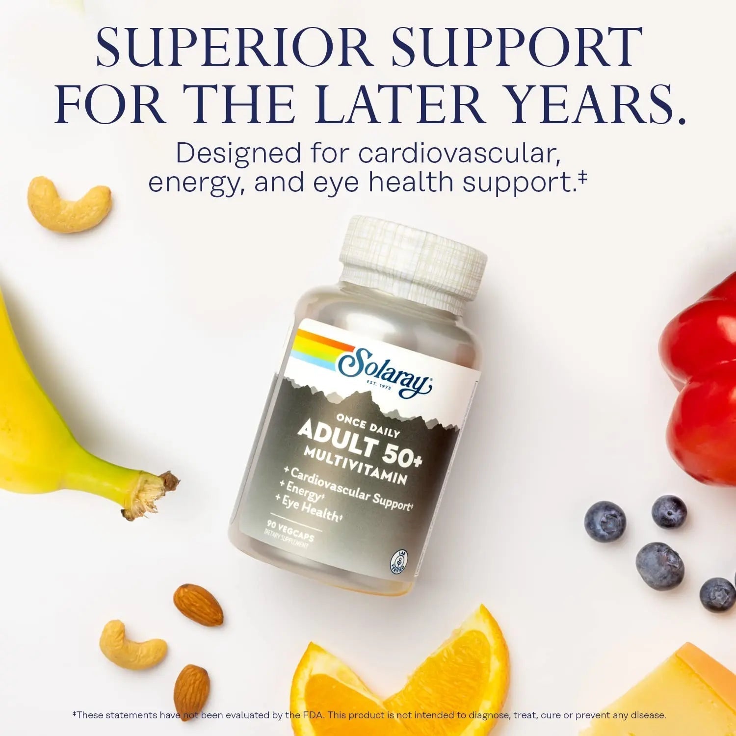 Solaray Once Daily Adult 50+ Complete Multivitamin for Women & Men, Essential Vitamins & Chelated Minerals for Healthy Energy, Heart, Brain & Immune Support SOLARAY buy supplements canada