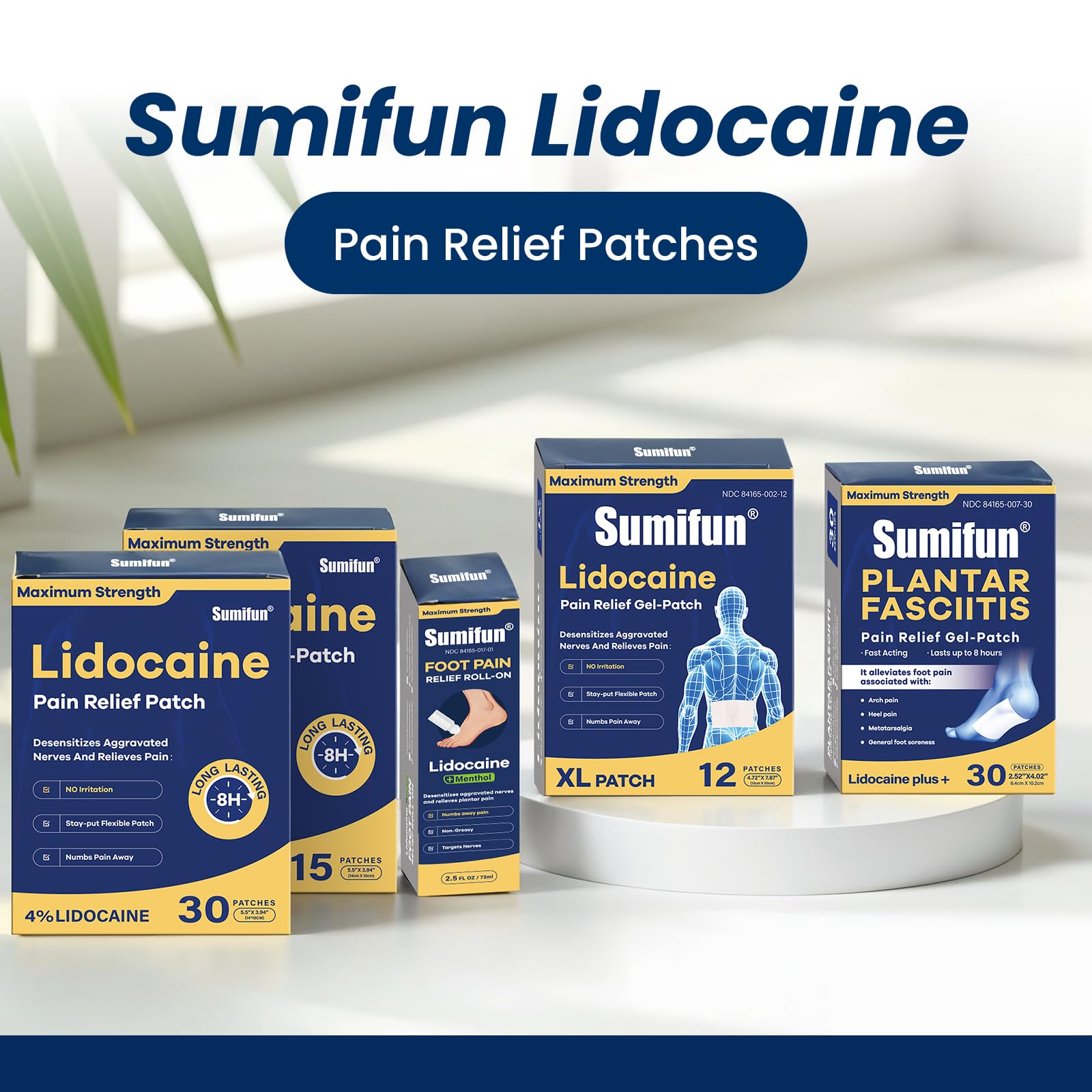 Sumifun Foot Pain Relief Lidocaine Roll-On - Maximum Strength OTC for Plantar Fasciitis & Heel Pain - Fast-Drying, Non-Greasy Formula, 2.5 Fl Oz Sumifun buy supplements canada