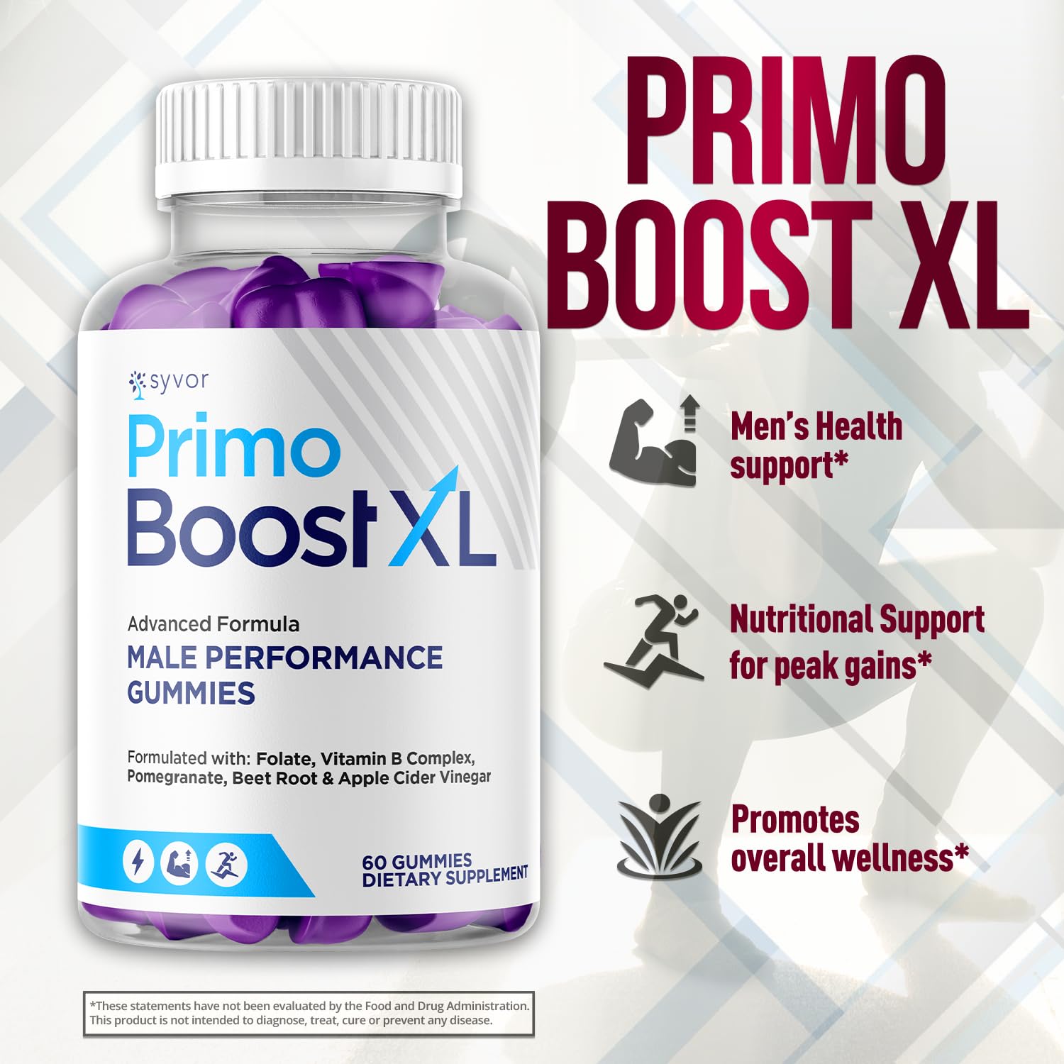 (2 Pack) Primo Boost XL Gummies, Official Primo Boost XL Gummys with All Natural Ingredients, Advanced PrimoBoost Health & Wellness Formula with Max Strength Active Lifestyle Vitamins (120 Gummies) Syvor buy supplements canada
