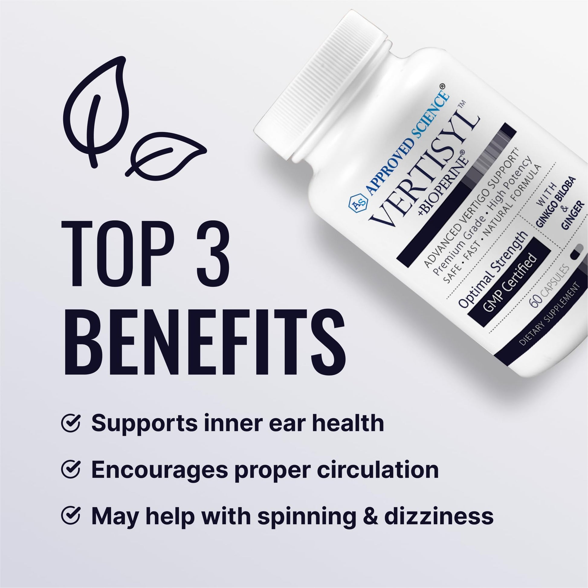 Approved Science VertiSyl - Ginkgo Biloba, Ginger, Vitamin D3, BioPerine - 60 Capsules - 1 Month Supply Approved Science buy supplements canada