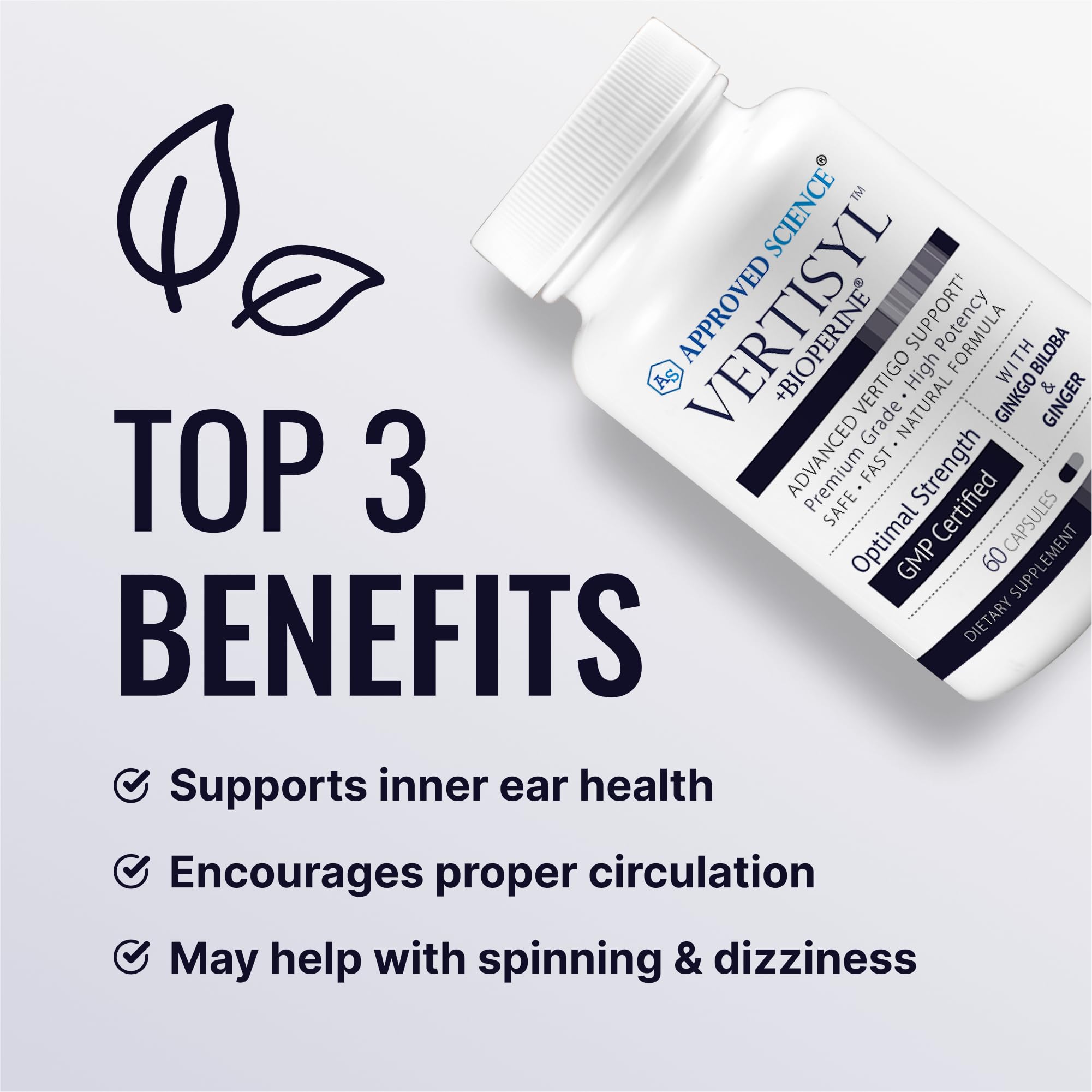 Approved Science VertiSyl - Ginkgo Biloba, Ginger, Vitamin D3, BioPerine - 60 Capsules - 1 Month Supply Approved Science buy supplements canada