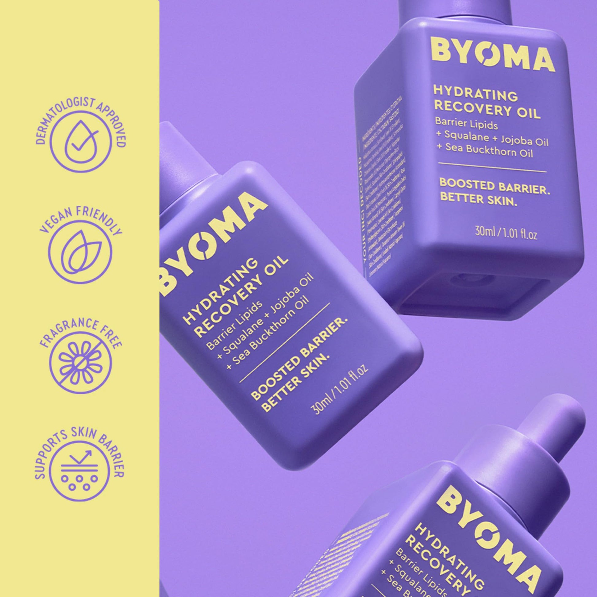BYOMA Hydrating Recovery Oil - Luxury Face Oil with Squalane, Jojoba Oil & Seabuckthorn Oil - Instant Radiant and Glowy Skin BYOMA buy supplements canada