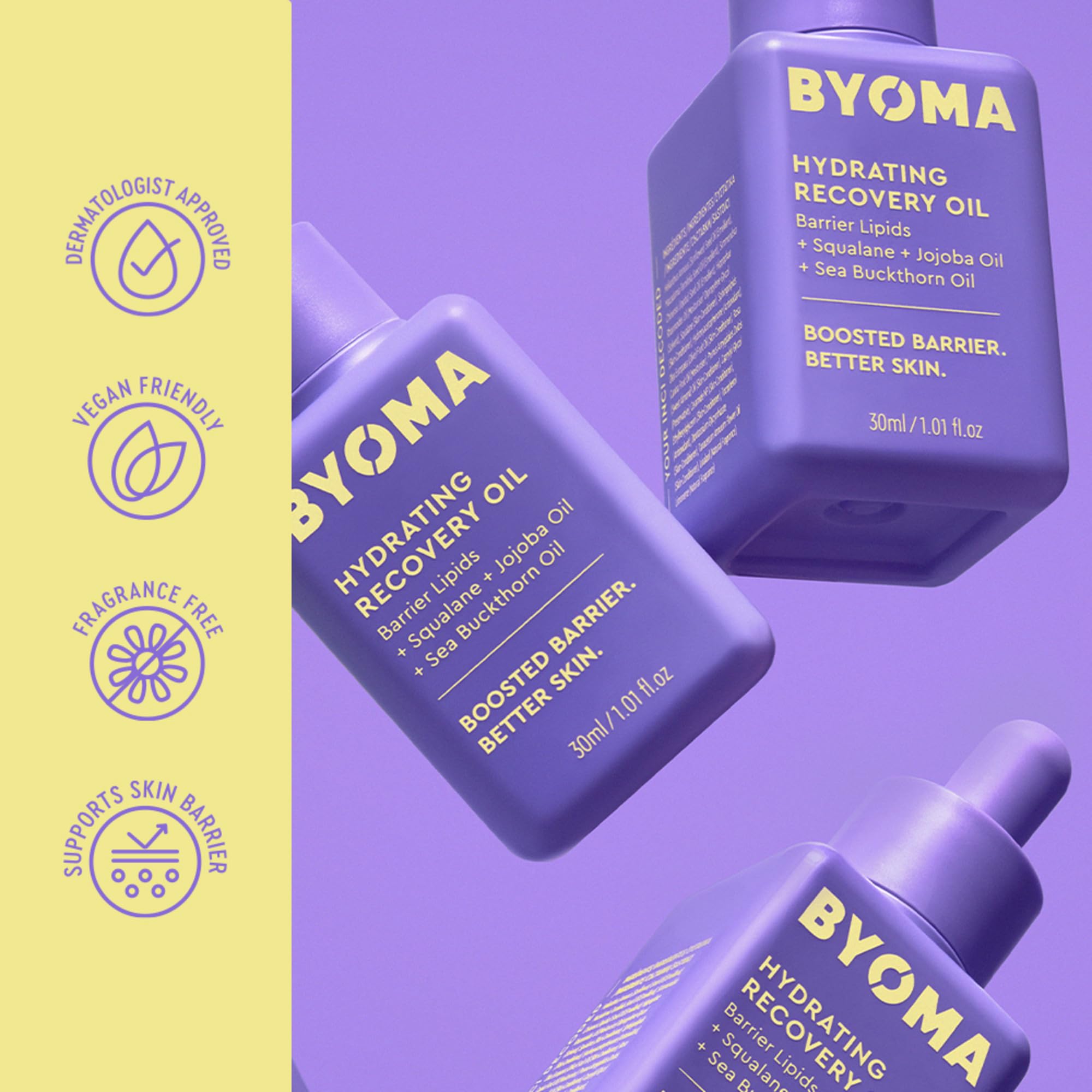 BYOMA Hydrating Recovery Oil - Luxury Face Oil with Squalane, Jojoba Oil & Seabuckthorn Oil - Instant Radiant and Glowy Skin BYOMA buy supplements canada