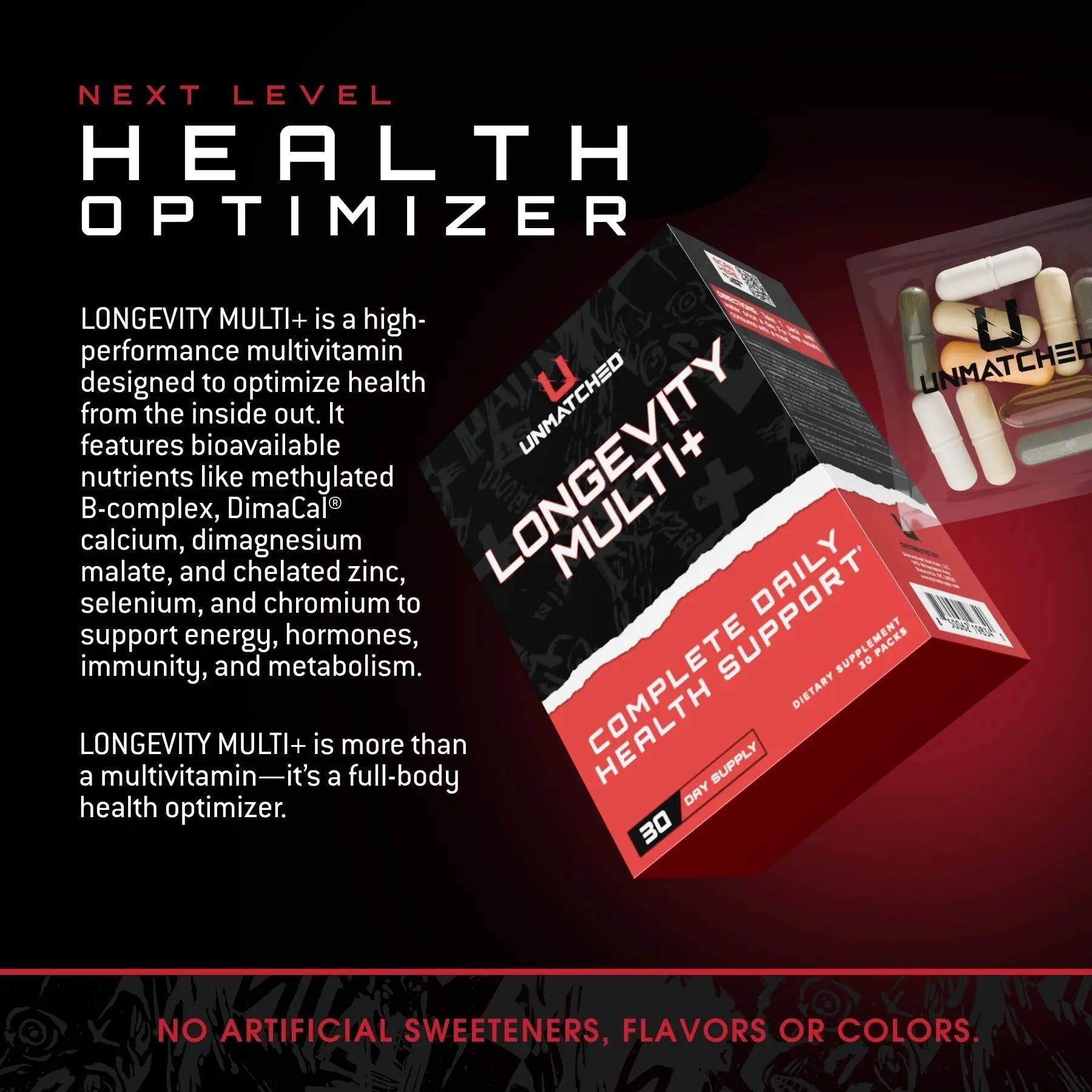 Unmatched Longevity Multi+ | Complete Daily Health Support | Methylated Vitamins & Minerals, Omega-3s, Nootropics, & Longevity Agents | Unmatched buy supplements canada