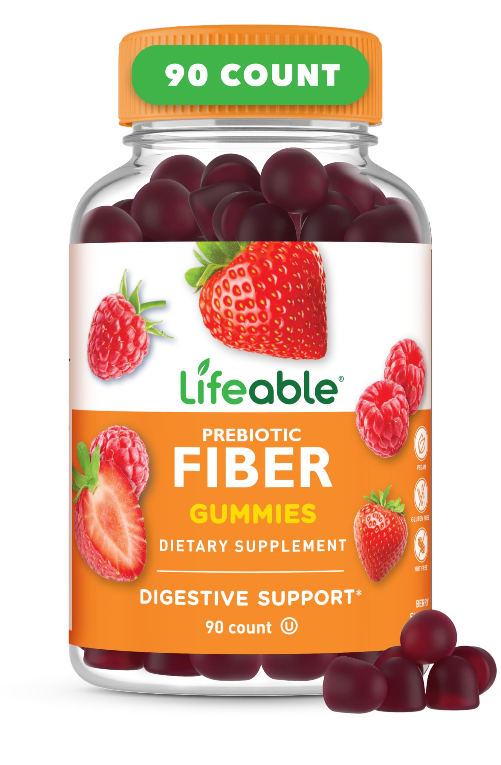 Lifeable Prebiotic Fiber Gummies for Adults | 5g | Great Tasting Fiber Supplement Gummies | Prebiotic Gummies for Digestive Health Lifeable buy supplements canada