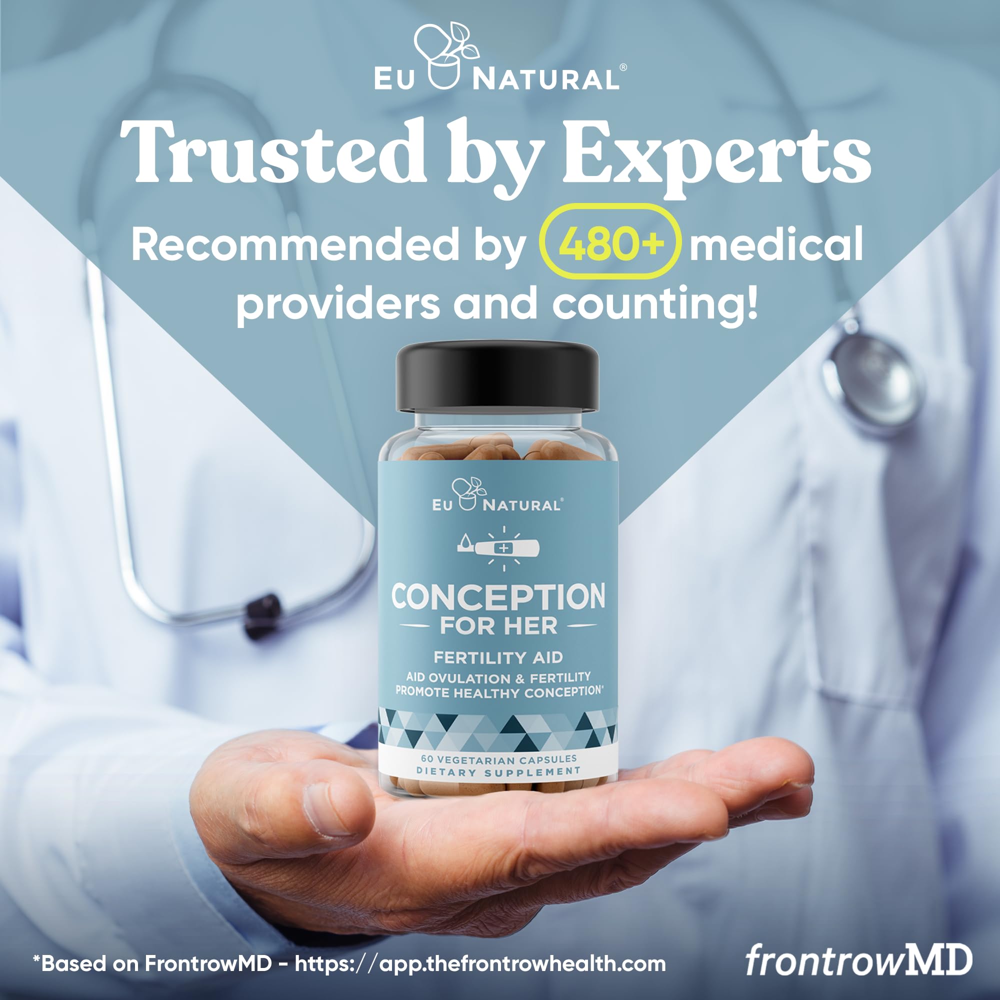 Eu Natural Conception for Her Fertility Supplements for Women - Ovulation, Hormonal Balance & Regular Cycle Support - Myo-Inositol, Folate, Folic Acid & Vitex - 60 Vegetarian Capsules Eu Natural buy supplements canada