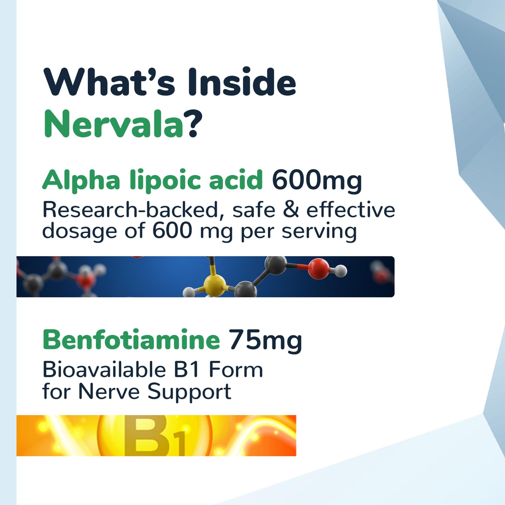 Nervala - Alpha Lipoic Acid 600mg - ALA Supplement Antioxidant for Nerve, Energy & Circulation Support- Extra Strength with Benfotiamine - Made in USA, Lab Tested - 30 Capsules, 1 Month Supply Barton Nutrition buy supplements canada