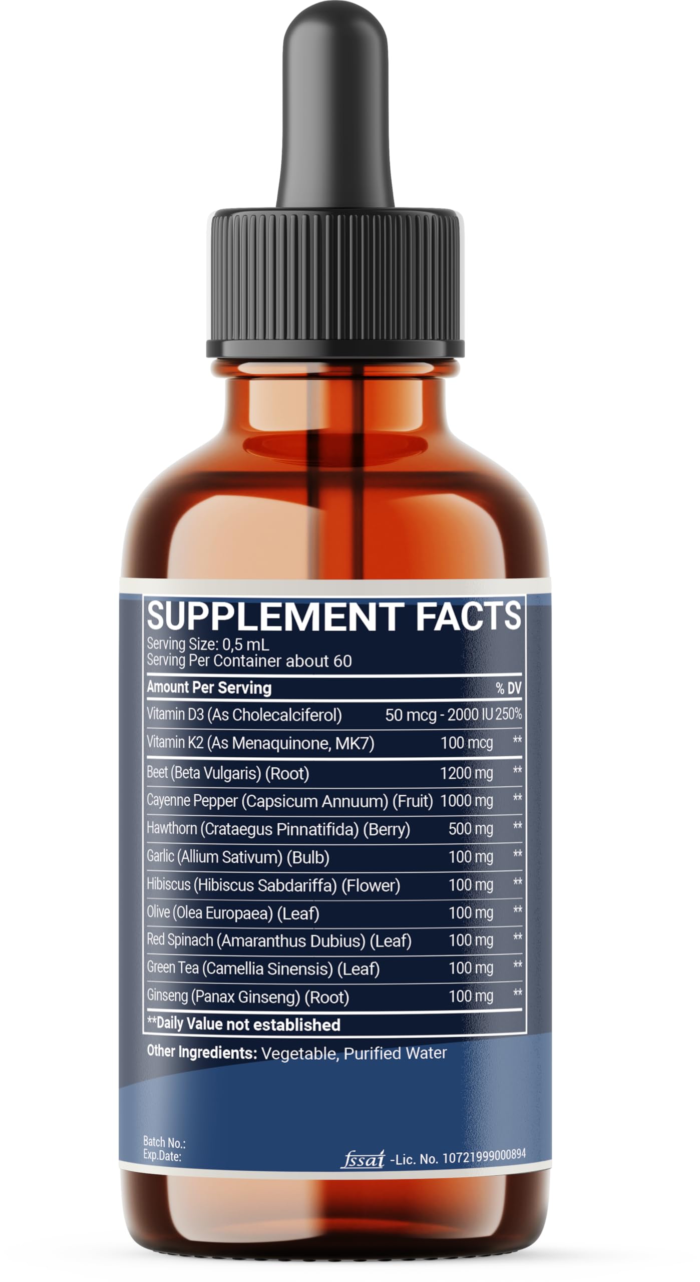 11in1 Beet Root Liquid Drops - Support Overall Wellness - with Vitamin D3, Vitamin K2, Hawthorn Berry, Cayenne Pepper, Garlic, Hibiscus, Olive, Red Spinach, Green Tea - 1 FL Oz - 60 Day Supply Mecisco buy supplements canada