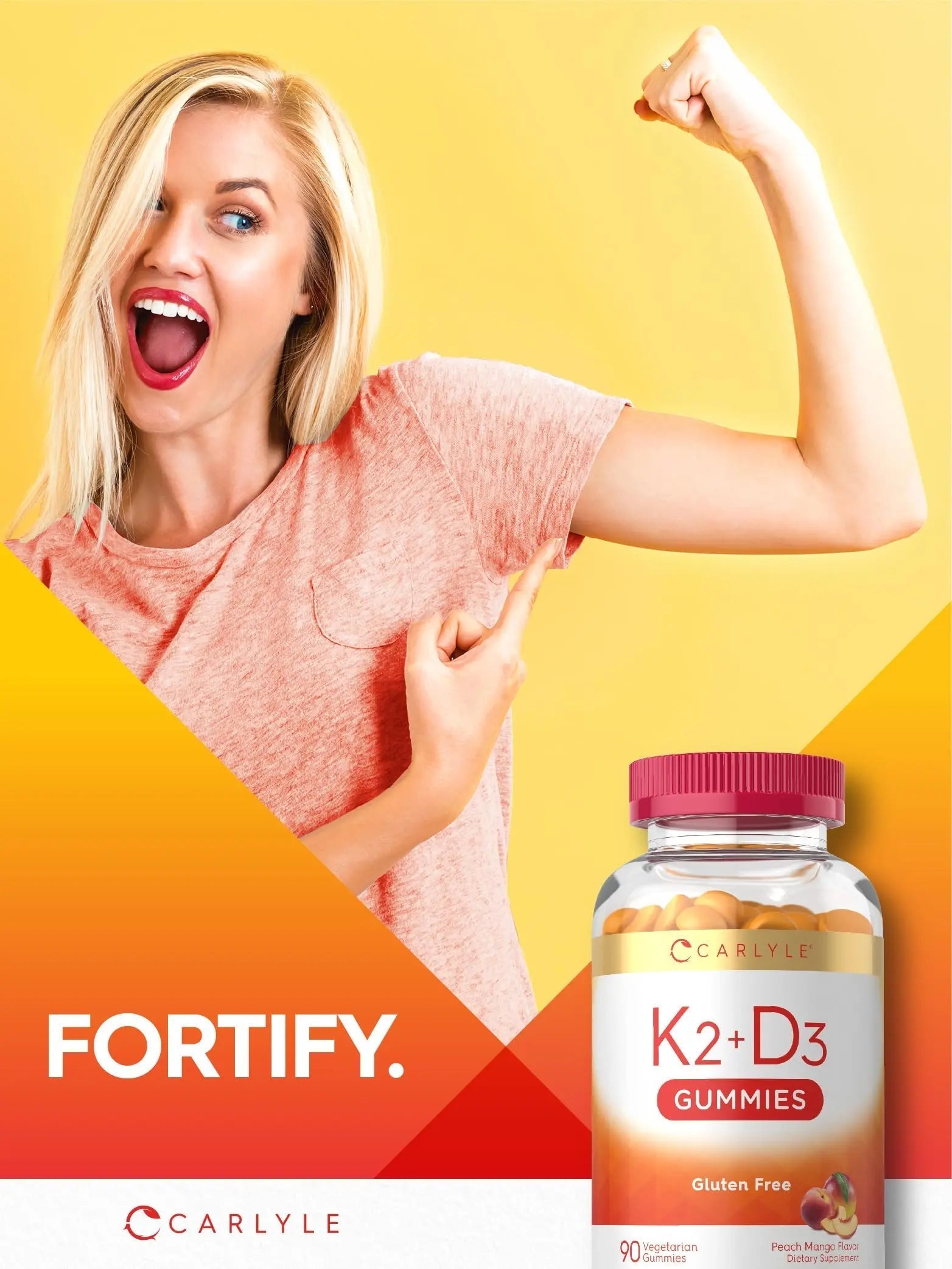 Carlyle Vitamin D3 K2 Gummies | 90 Count | 5,000 IU of D3 + 100 mcg MK7 | Peach Mango Flavor Carlyle buy supplements canada