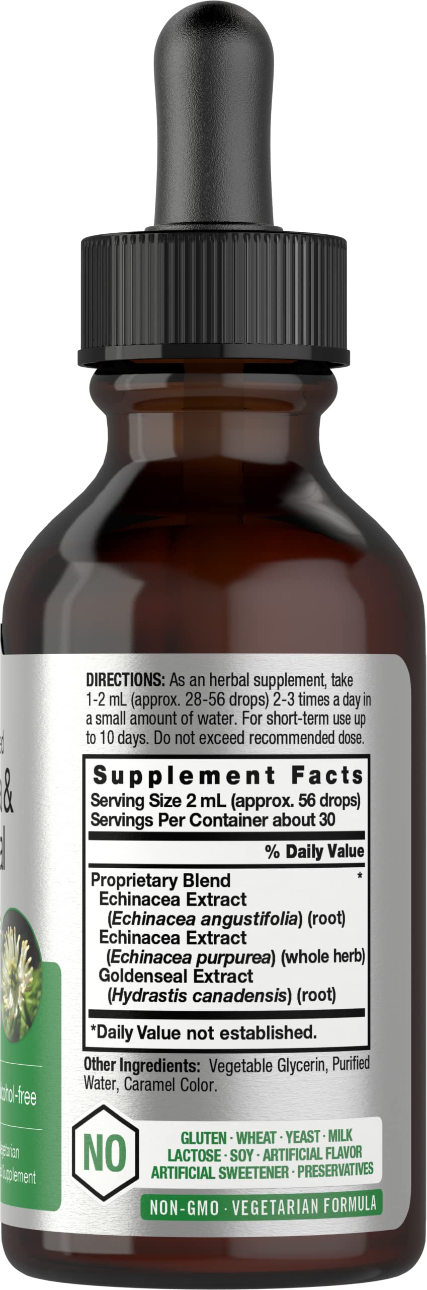 Echinacea Goldenseal Liquid Extract | 2 fl oz | Alcohol Free Tincture Drops | Vegetarian Horbäach buy supplements canada