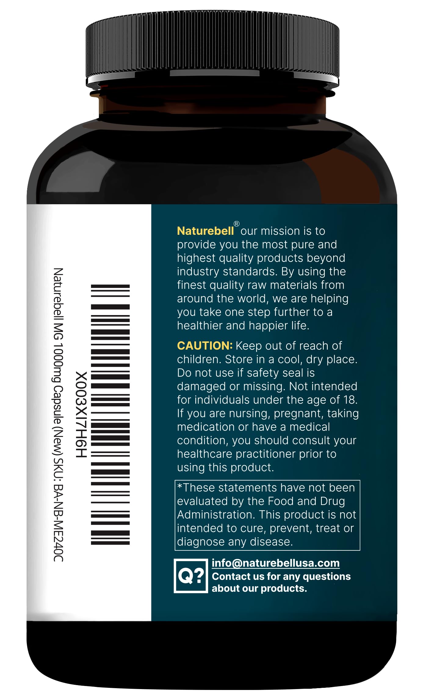 NatureBell Magnesium Glycinate 1,000mg, 240 Capsules | 500mg per Capsule | 100% Chelated & Purified | Sleep, Muscle & Nerve Support | Non-GMO, Gluten-Free NatureBell buy supplements canada