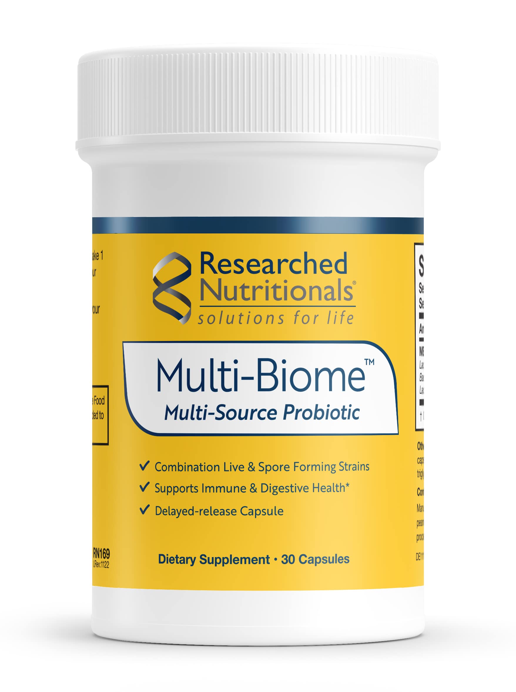Researched Nutritionals Multi-Biome - Dual-Action Probiotics for Women & Men - Spore + Live Strain Formula with Delayed-Release Capsules for Gut Health, Histamine & Immune Support (30 ct) Researched Nutritionals buy supplements canada