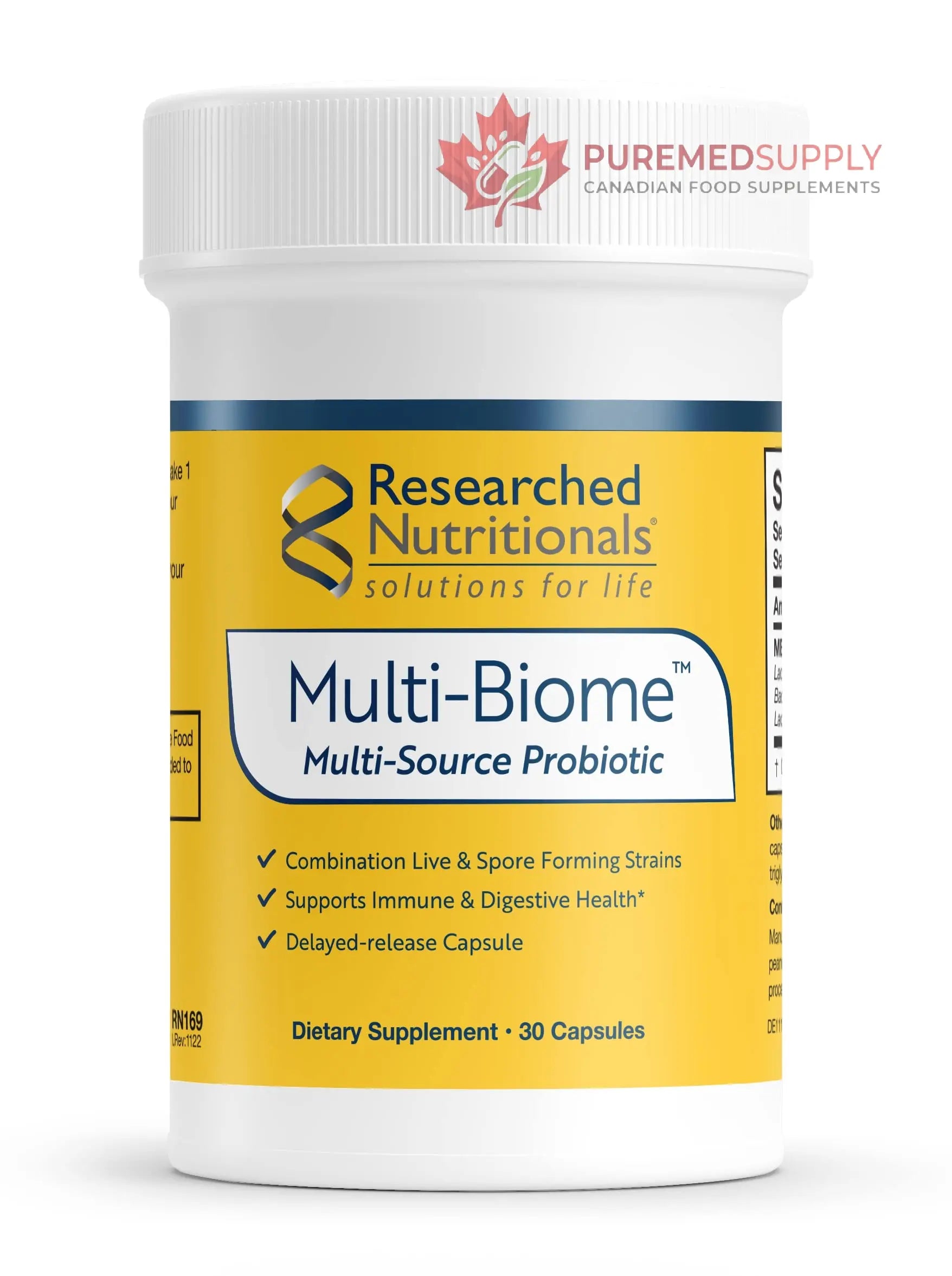 Researched Nutritionals Multi-Biome - Dual-Action Probiotics for Women & Men - Spore + Live Strain Formula with Delayed-Release Capsules for Gut Health, Histamine & Immune Support (30 ct) Researched Nutritionals buy supplements canada