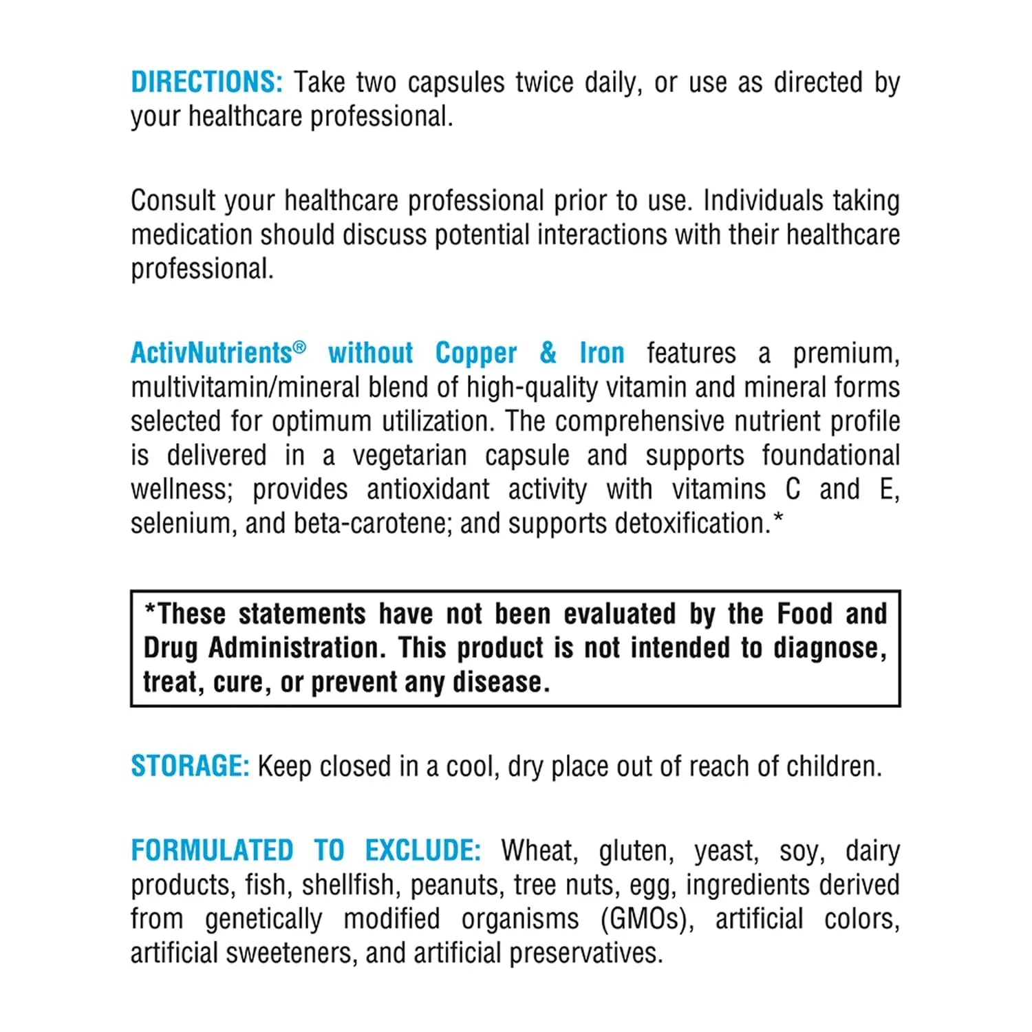 XYMOGEN ActivNutrients Without Copper & Iron - Multimineral Multivitamin for Men + Women with Folate, B12, Zinc and Vitamin C XYMOGEN buy supplements canada