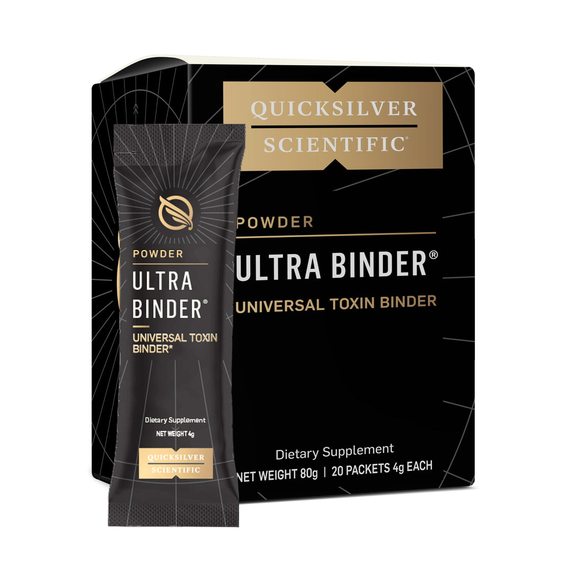 Quicksilver Scientific Ultra Binder Stick Packets - Multi Binder with Bentonite Clay Powder, Zeolite Detox & Charcoal - Supplement for Gut Support & The Body's Toxin Removal Process (20 Sticks) Quicksilver Scientific buy supplements canada