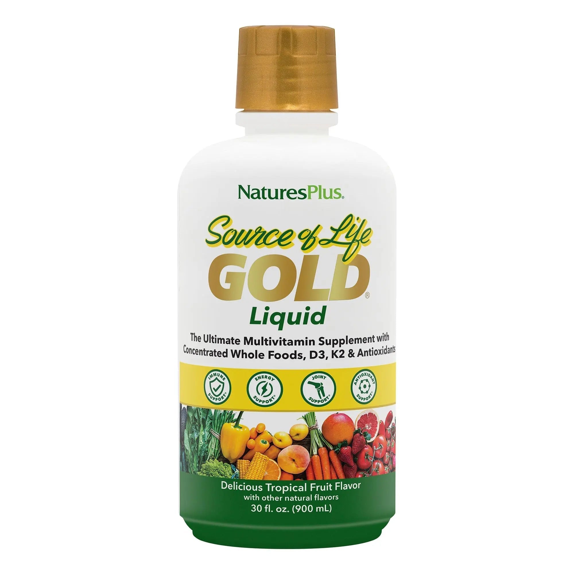 NaturesPlus Source of Life Gold Multivitamin Liquid 30 oz Supports Energy Production, Healthy Immune System & Well-Being Includes Vitamins D3, B12, K2 NaturesPlus buy supplements canada