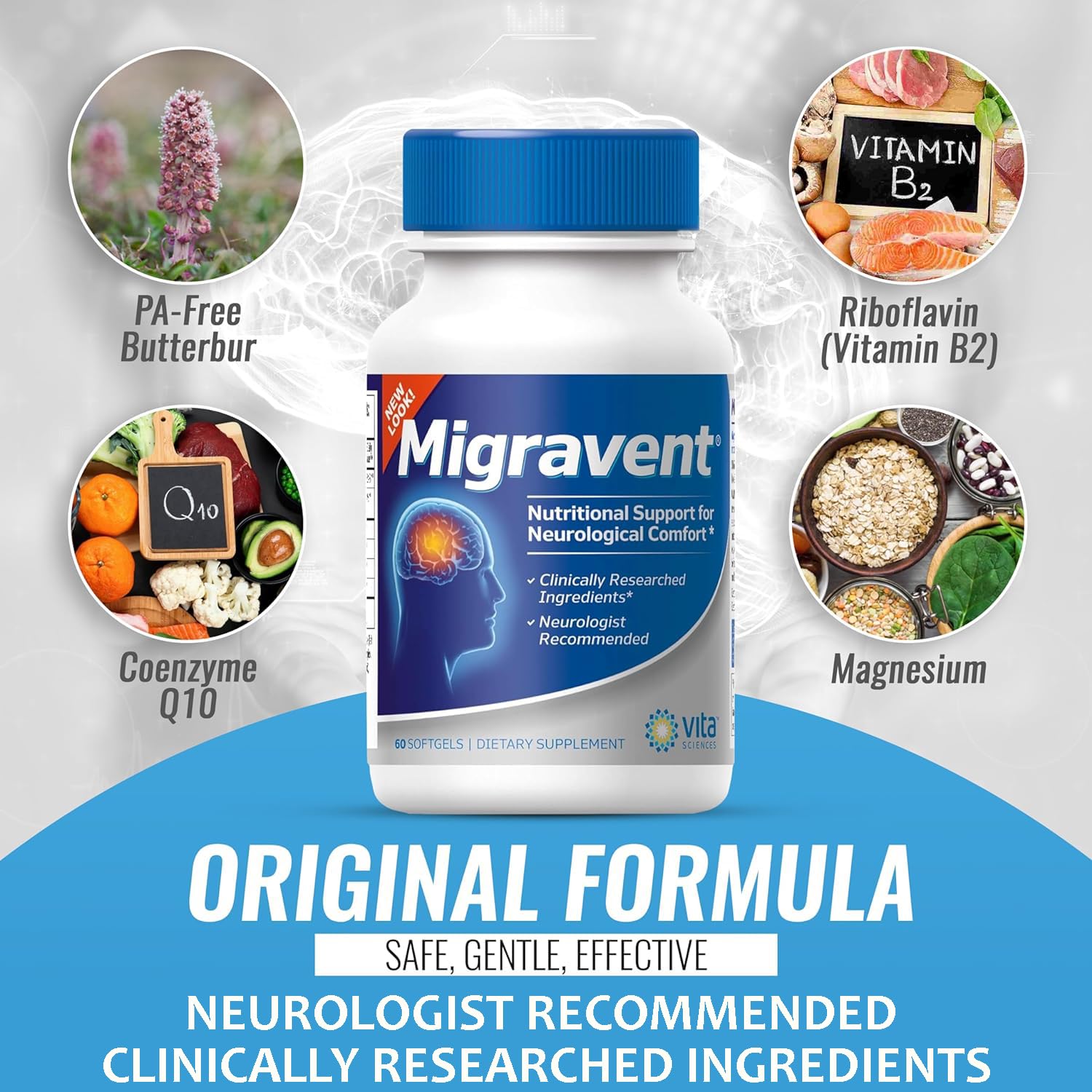Vita Sciences Migravent – Advanced Nutritional Formula with Magnesium, CoQ10, Vitamin B2, and Butterbur for Brain and Circulatory Wellness – 60 Capsules Vita Sciences buy supplements canada