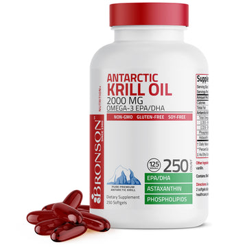 Bronson Antarctic Krill Oil 2000 mg with Omega-3s EPA, DHA, Astaxanthin and Phospholipi Bronson buy supplements canada