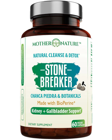 Stone Breaker Chanca Piedra Capsules, Dissolve Kidney & Gallbladder, Detoxify Urinary Tract, Flush Impurities, Kidney Support with Celery Seed Extract - 60 Veg Capsules Mother Nature Organics Superfoods for Organic Living buy supplements canada