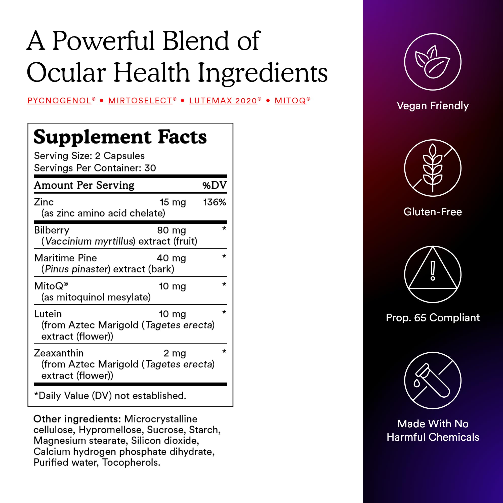 MitoQ +Eye – Eye Health Supplement with Lutein & Zeaxanthin (5:1 Ratio), Bilberry, Maritime Pine Bark, Zinc, Mitoquinol | Supports Macular Health, Visual Clarity & Blue Light Defense MitoQ buy supplements canada