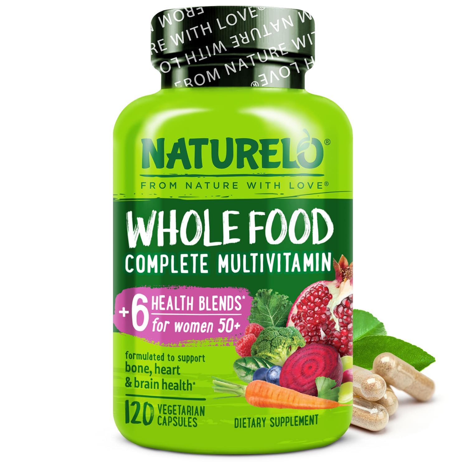 NATURELO Whole Food Multivitamin for Women 50+ (Iron Free) with Vitamins, Minerals, & Organic Extracts - Supplement for Post Menopausal Women Over 50 NATURELO buy supplements canada