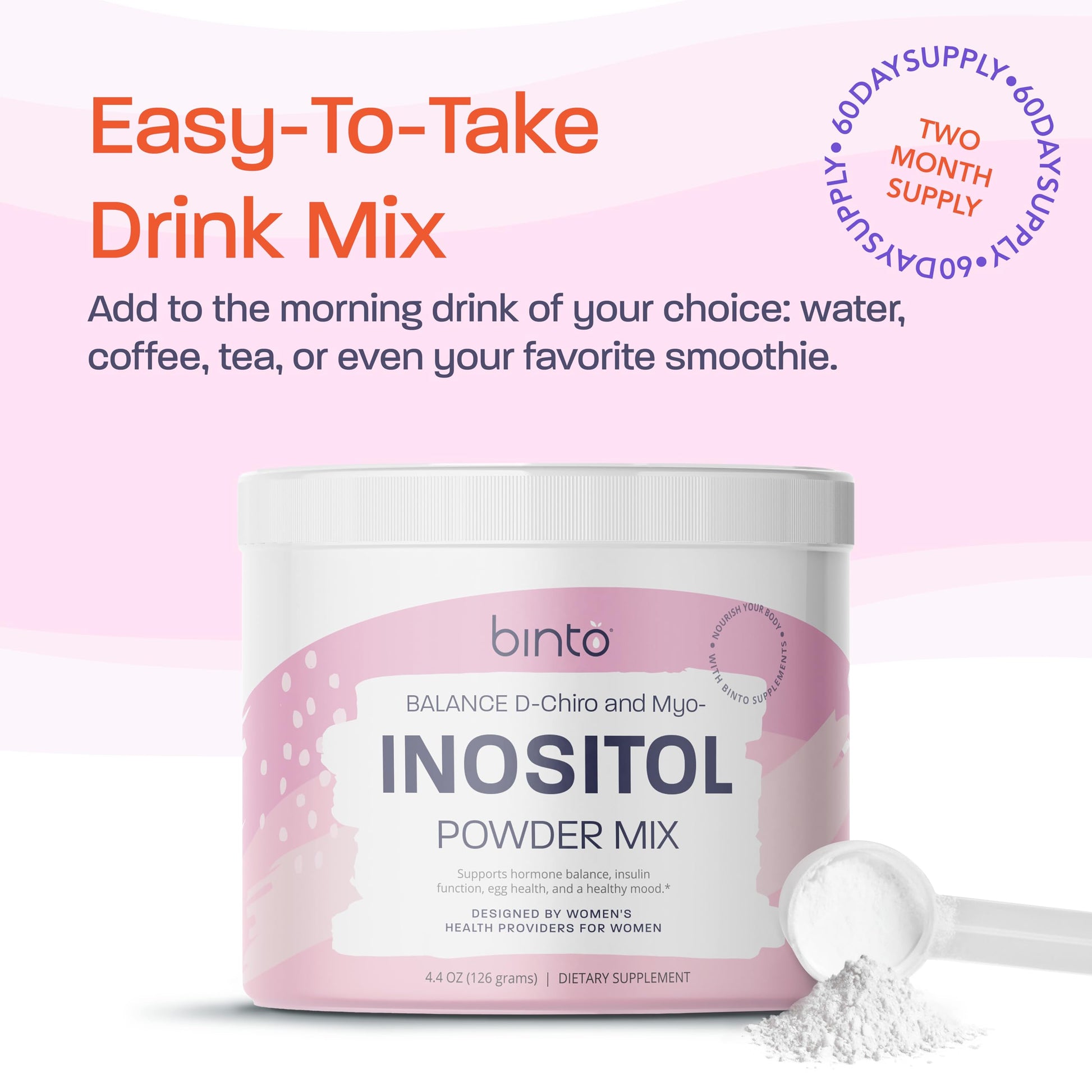 Binto Inositol Powder Mix | 60-Day Supply | 40:1 Ratio of Myo and D-Chiro Inositol Binto buy supplements canada