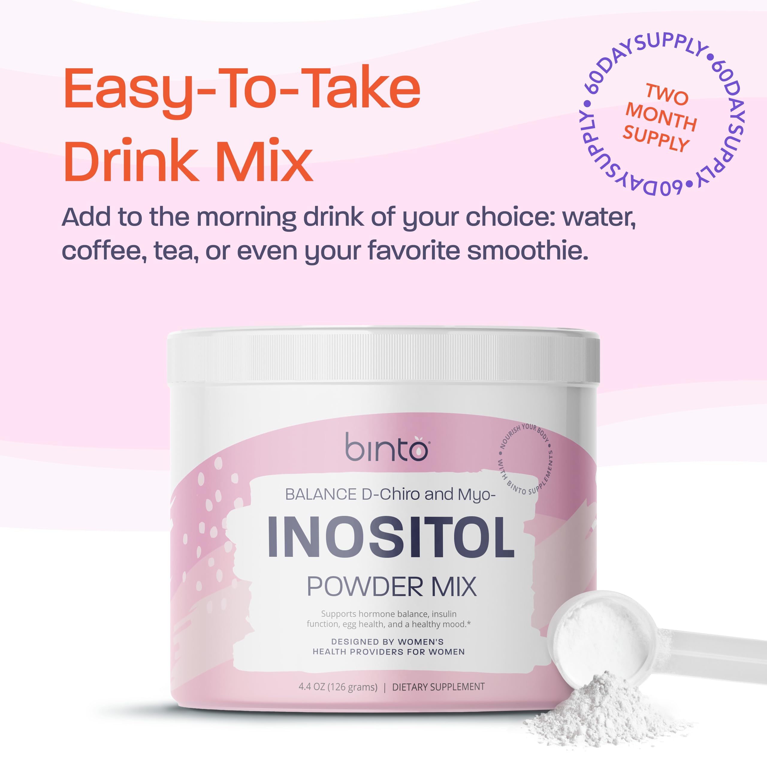 Binto Inositol Powder Mix | 60-Day Supply | 40:1 Ratio of Myo and D-Chiro Inositol Binto buy supplements canada