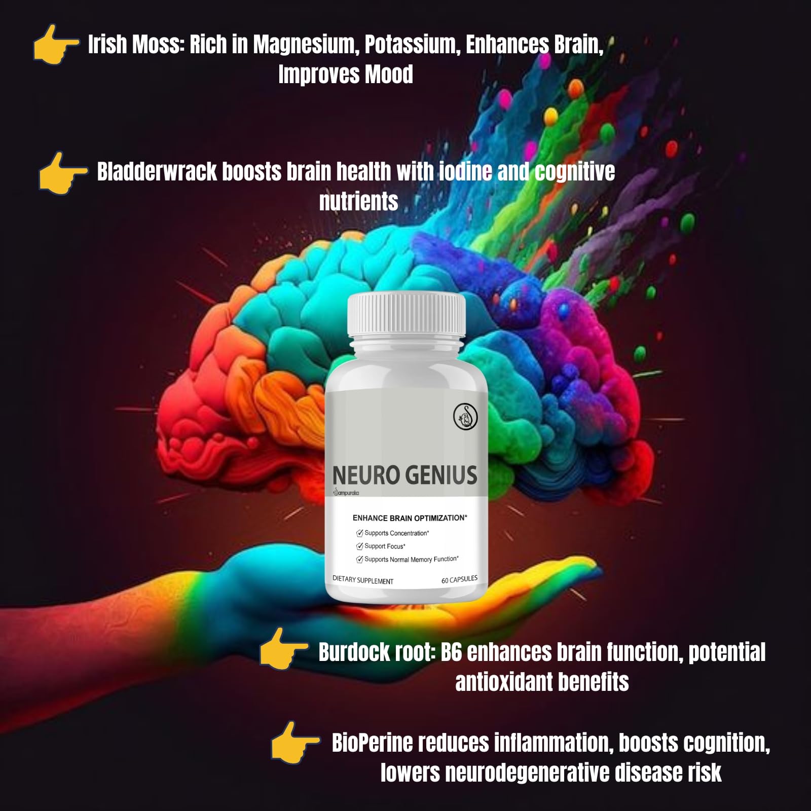 Neuro Genius Advanced Cognitive Support Supplement to uplock Brain Potential Sampuraka buy supplements canada