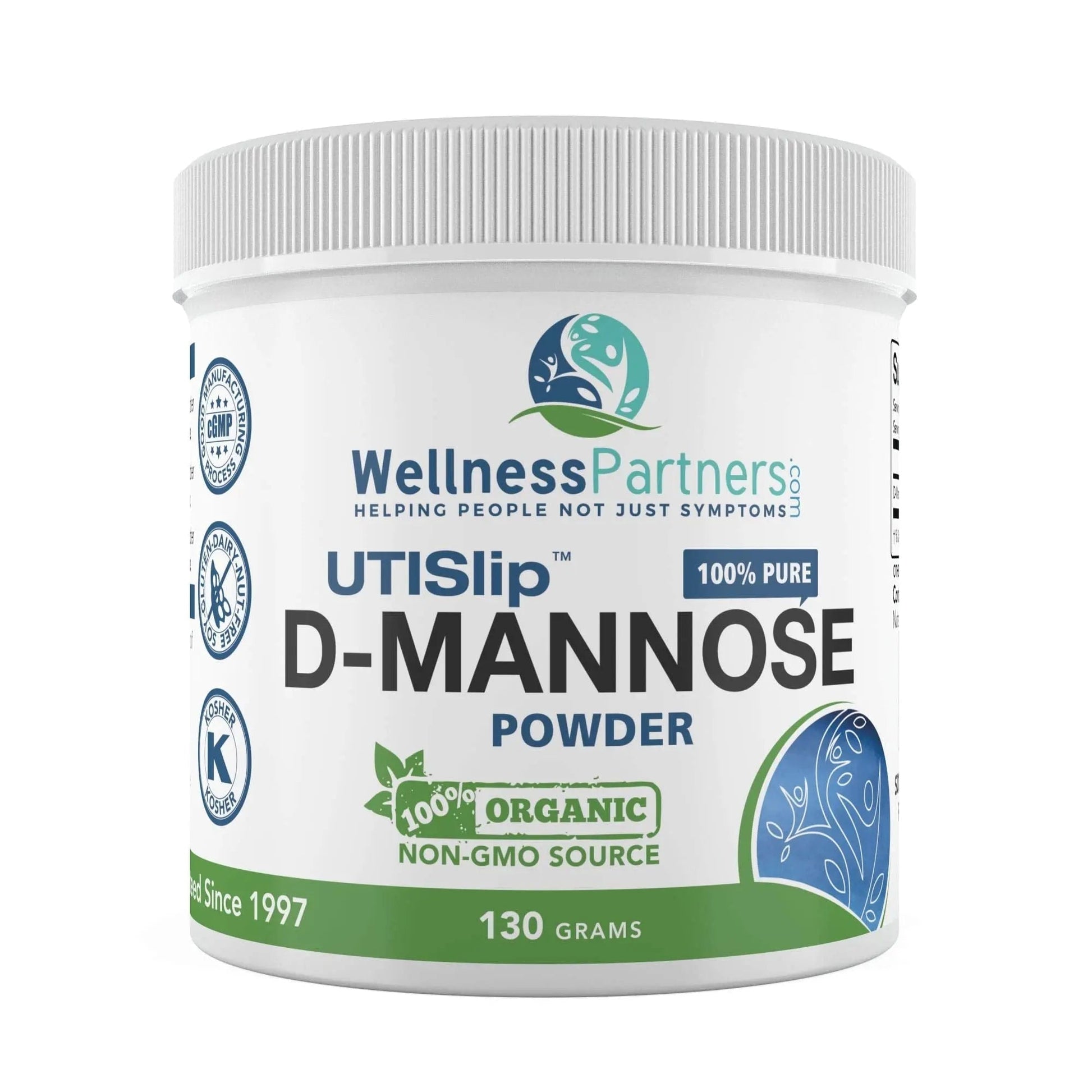 Now New UTI-Slip D Mannose Non GMO Organic Source Powder 130g jar. WellnessPartners buy supplements canada