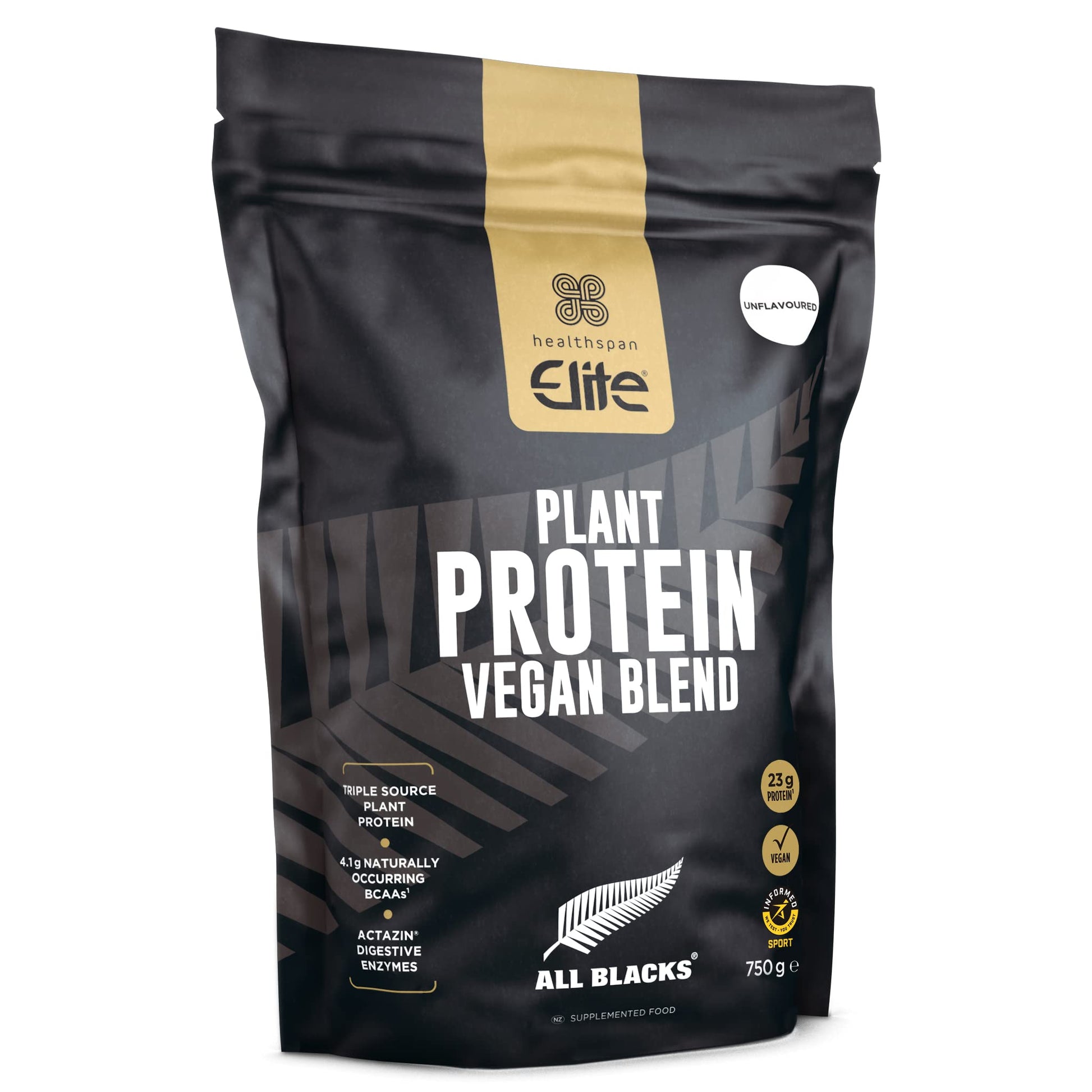 Healthspan Elite Plant Protein Vegan Blend (750g) | All Blacks Partner | 23g Protein Per Serving Healthspan Elite buy supplements canada