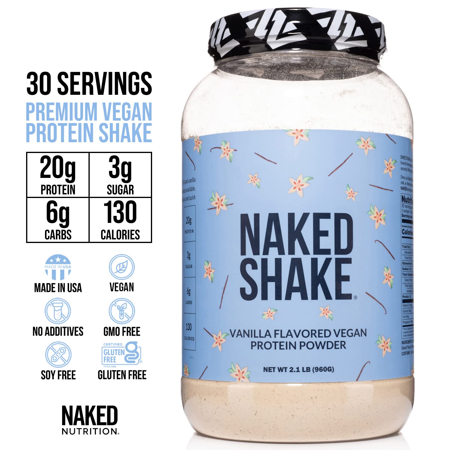 NAKED nutrition Naked Shake - Vanilla Protein Powder - Plant Based Protein Shake NAKED buy supplements canada