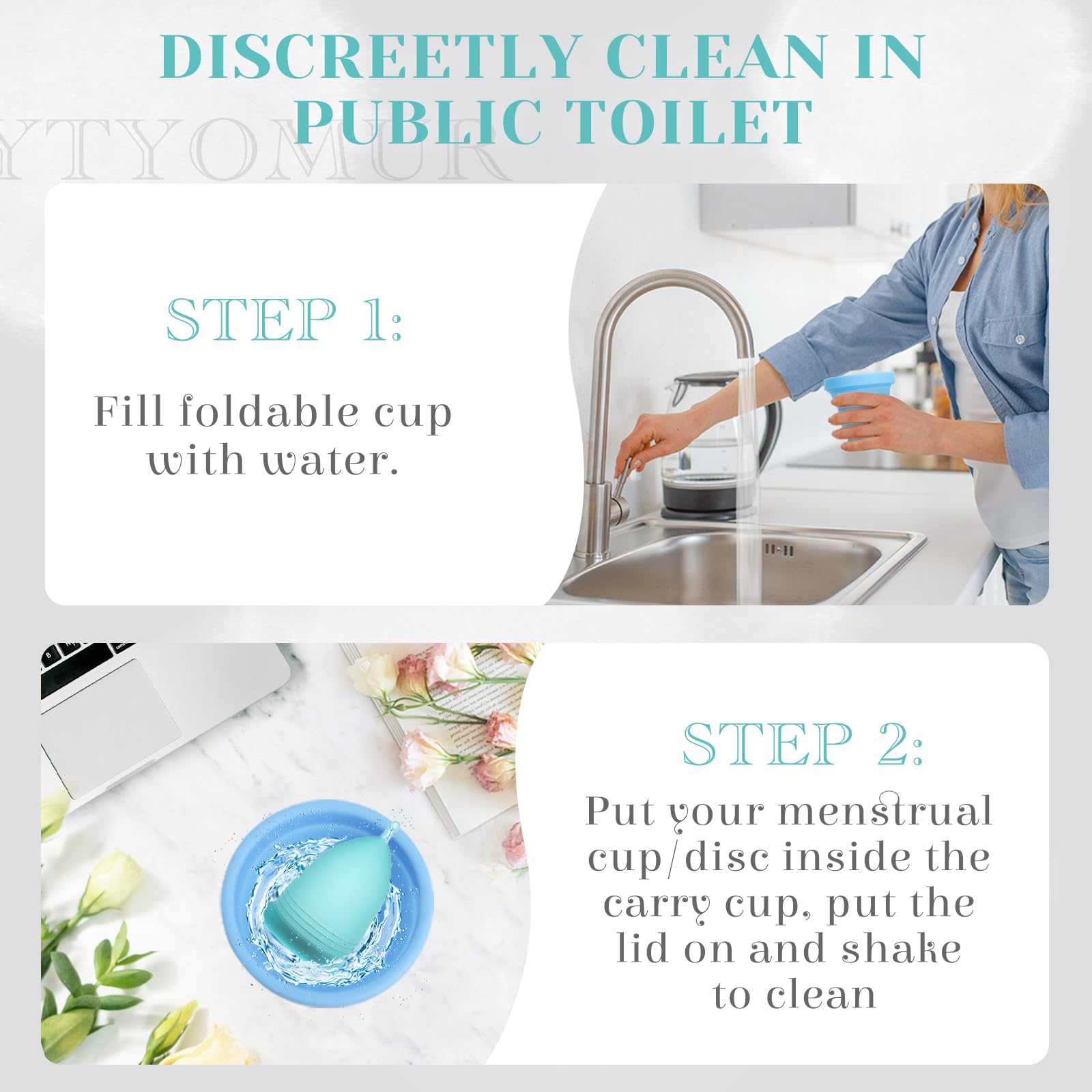 YTYOMUR Menstrual Cup Set, 2 Soft Period Cup Come with Collapsible Cleaner Cup YTYOMUR buy supplements canada